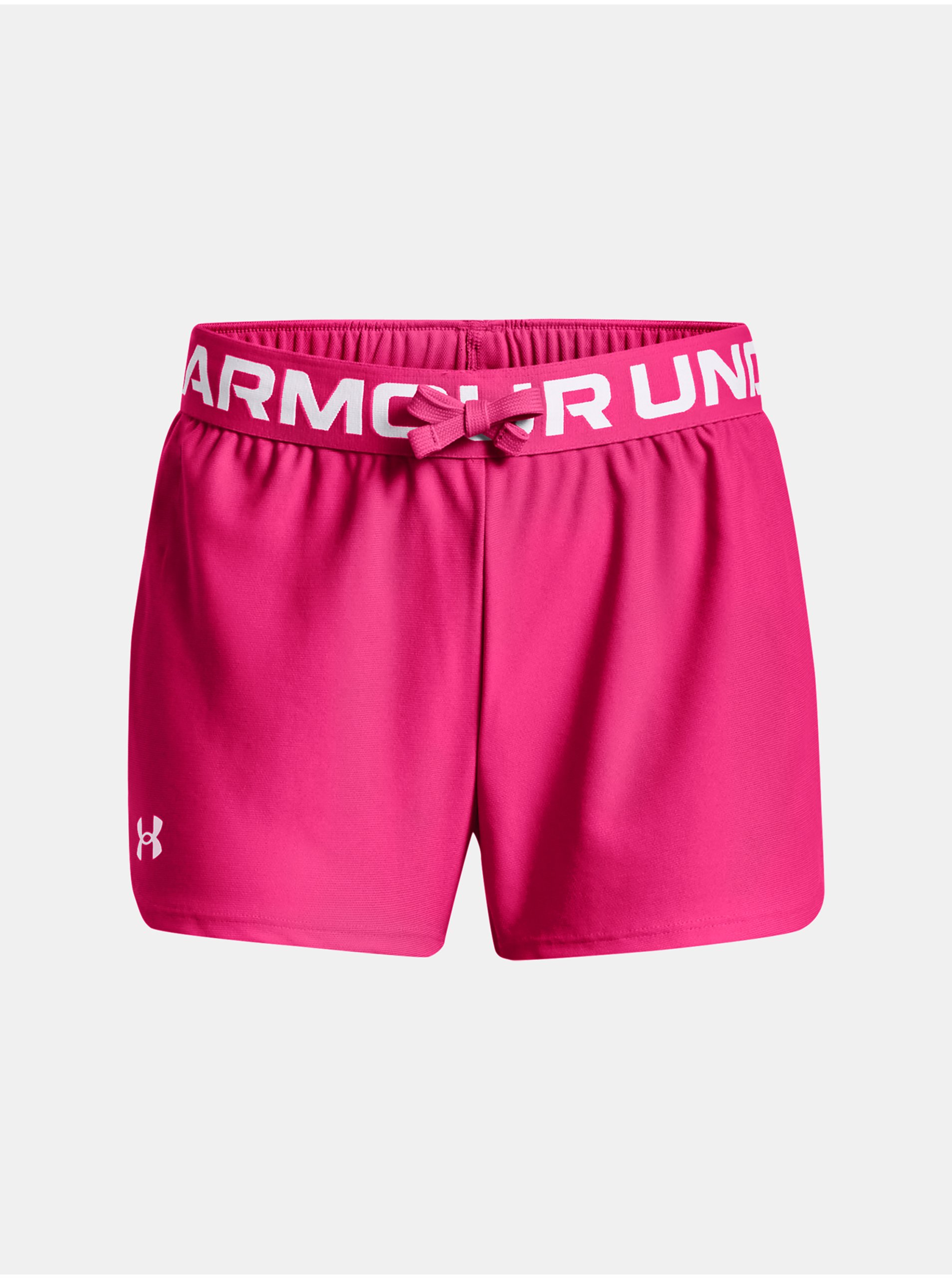 Levně Tmavě růžové sportovní kraťasy Under Armour Play Up Solid Shorts