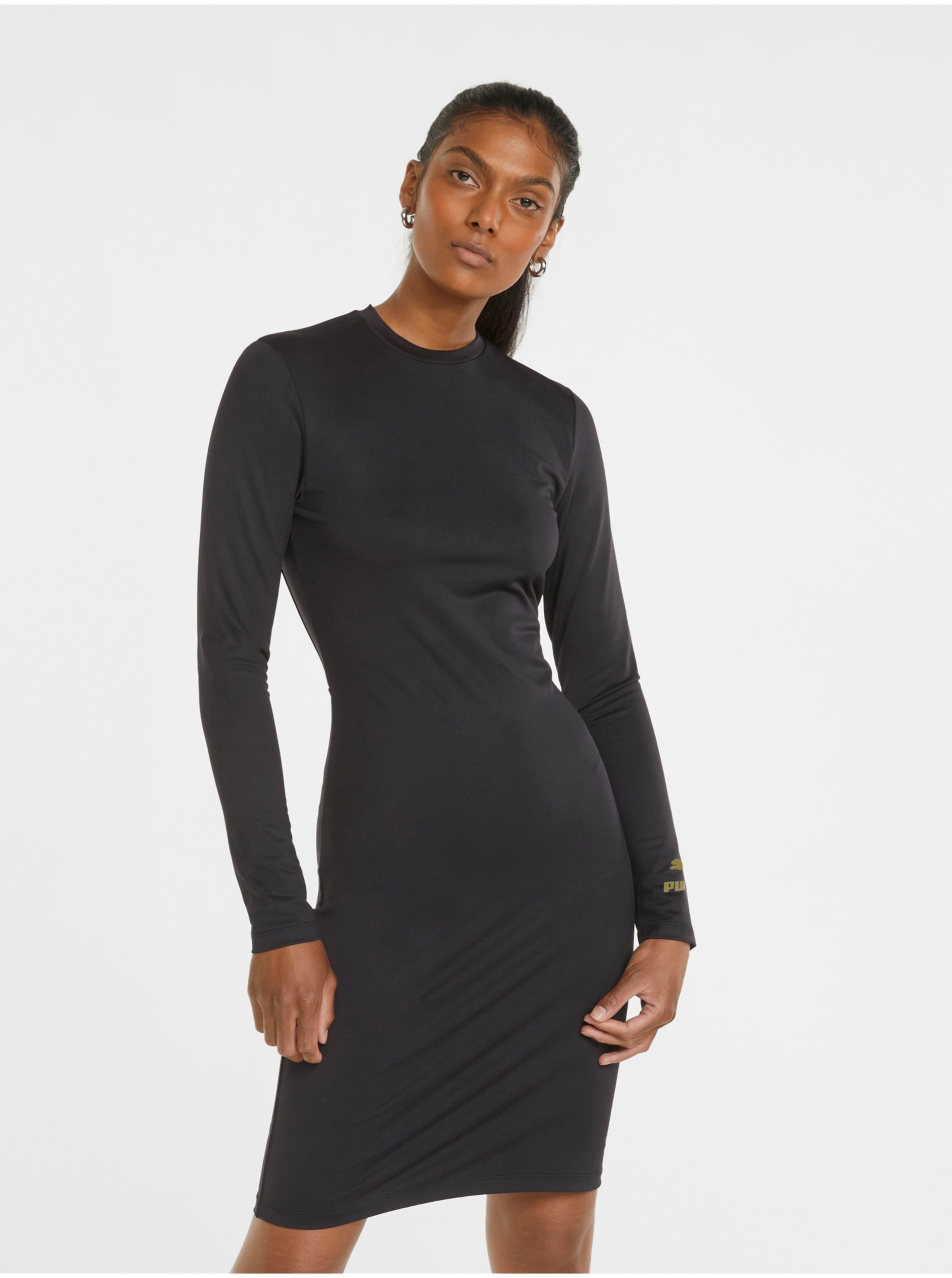 Lacno Čierne dámske púzdrové šaty s odhaleným chrbátom Puma Crystal G.