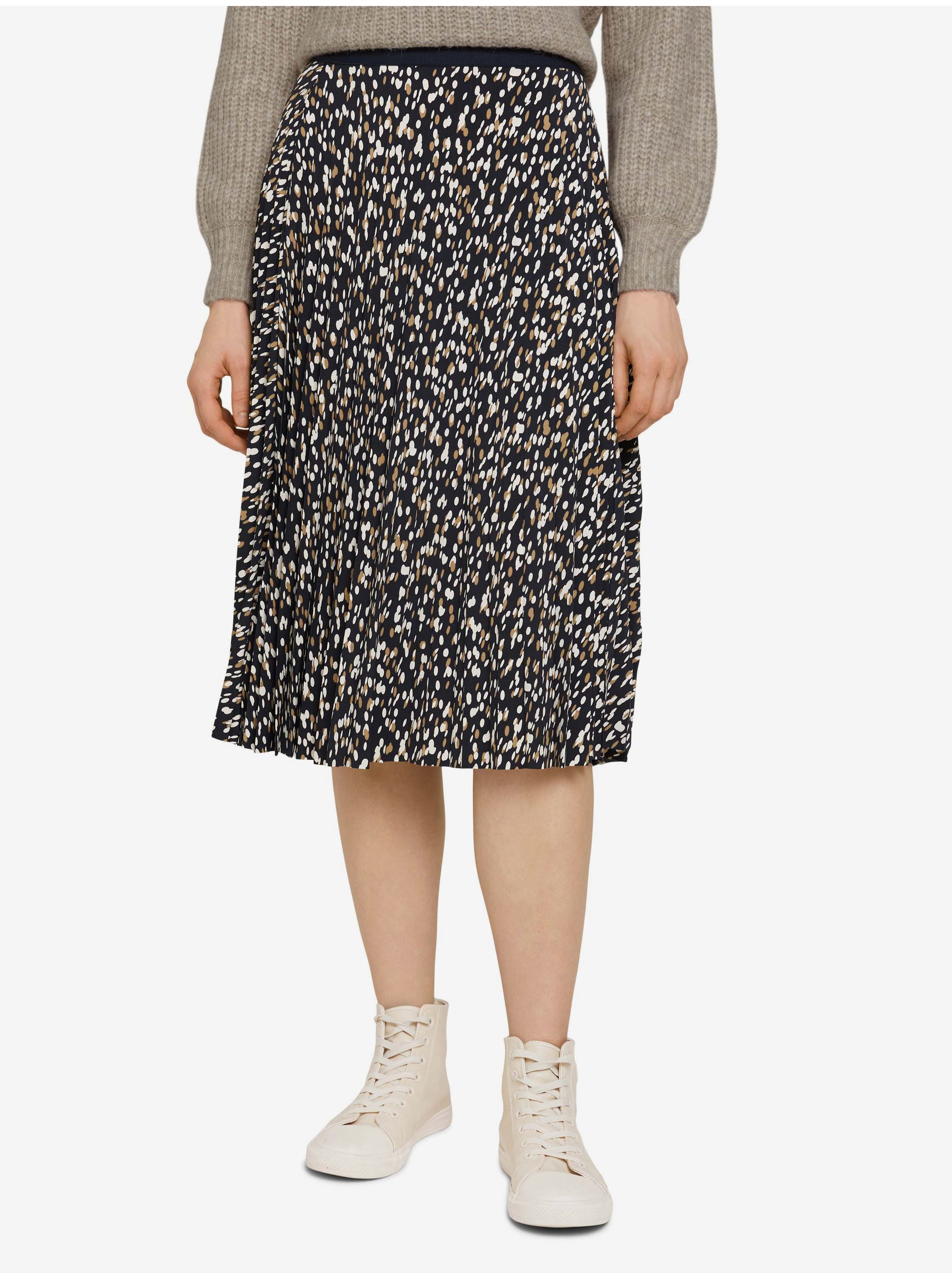 E-shop Čierna dámska vzorovaná midi sukňa Tom Tailor