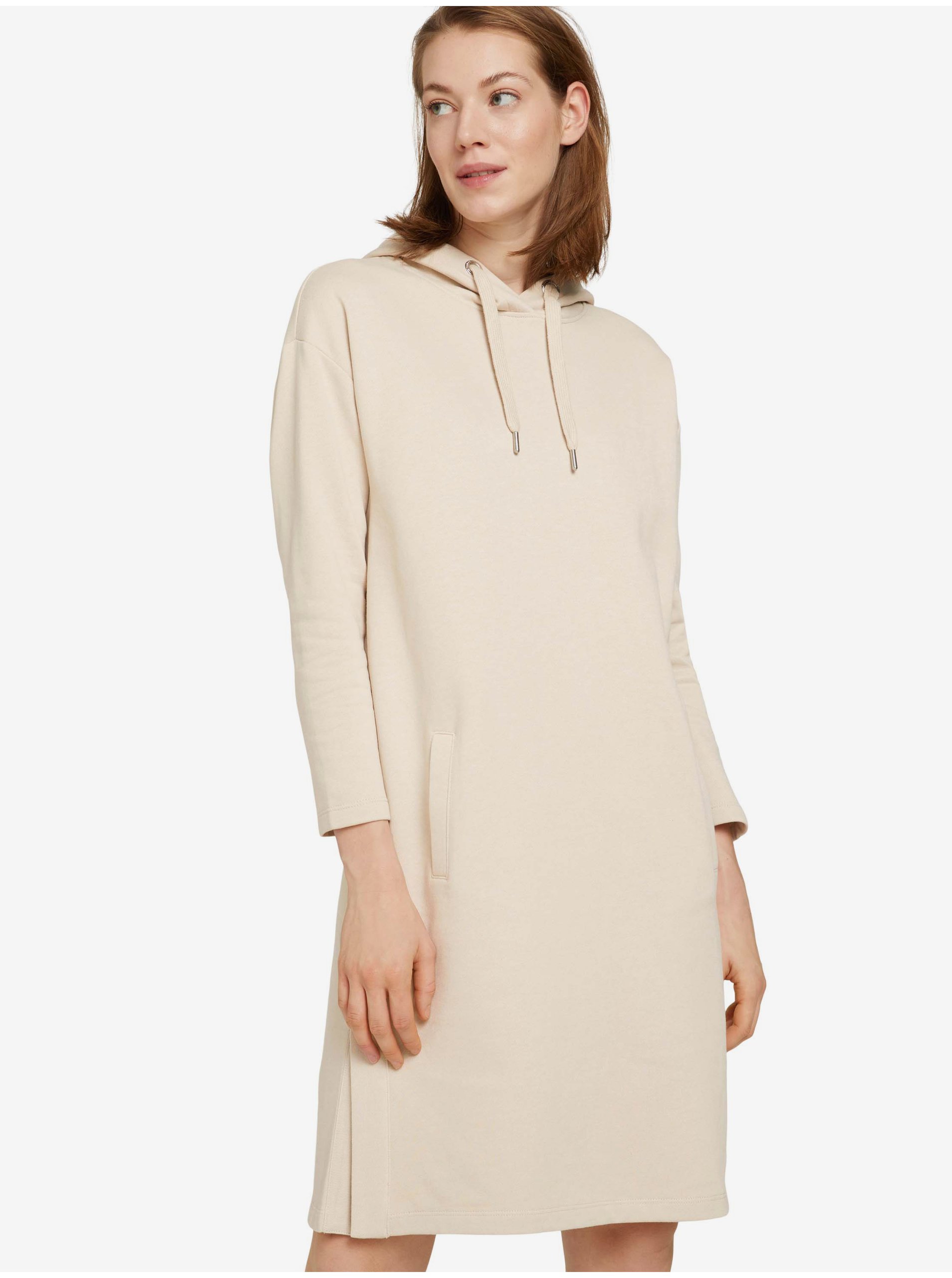 E-shop Krémové dámské mikinové šaty Tom Tailor