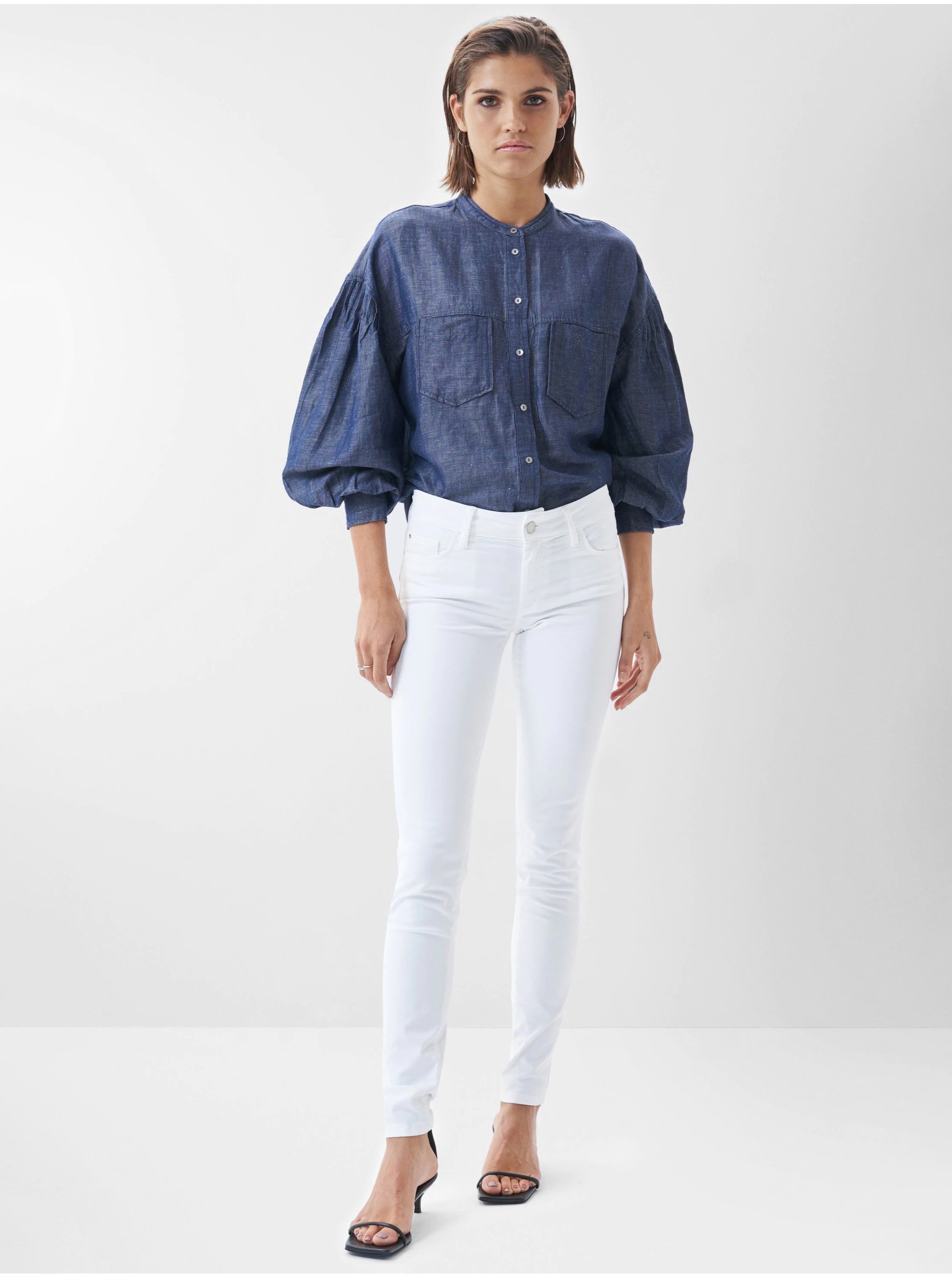 E-shop Bílé dámské skinny fit džíny Salsa Jeans