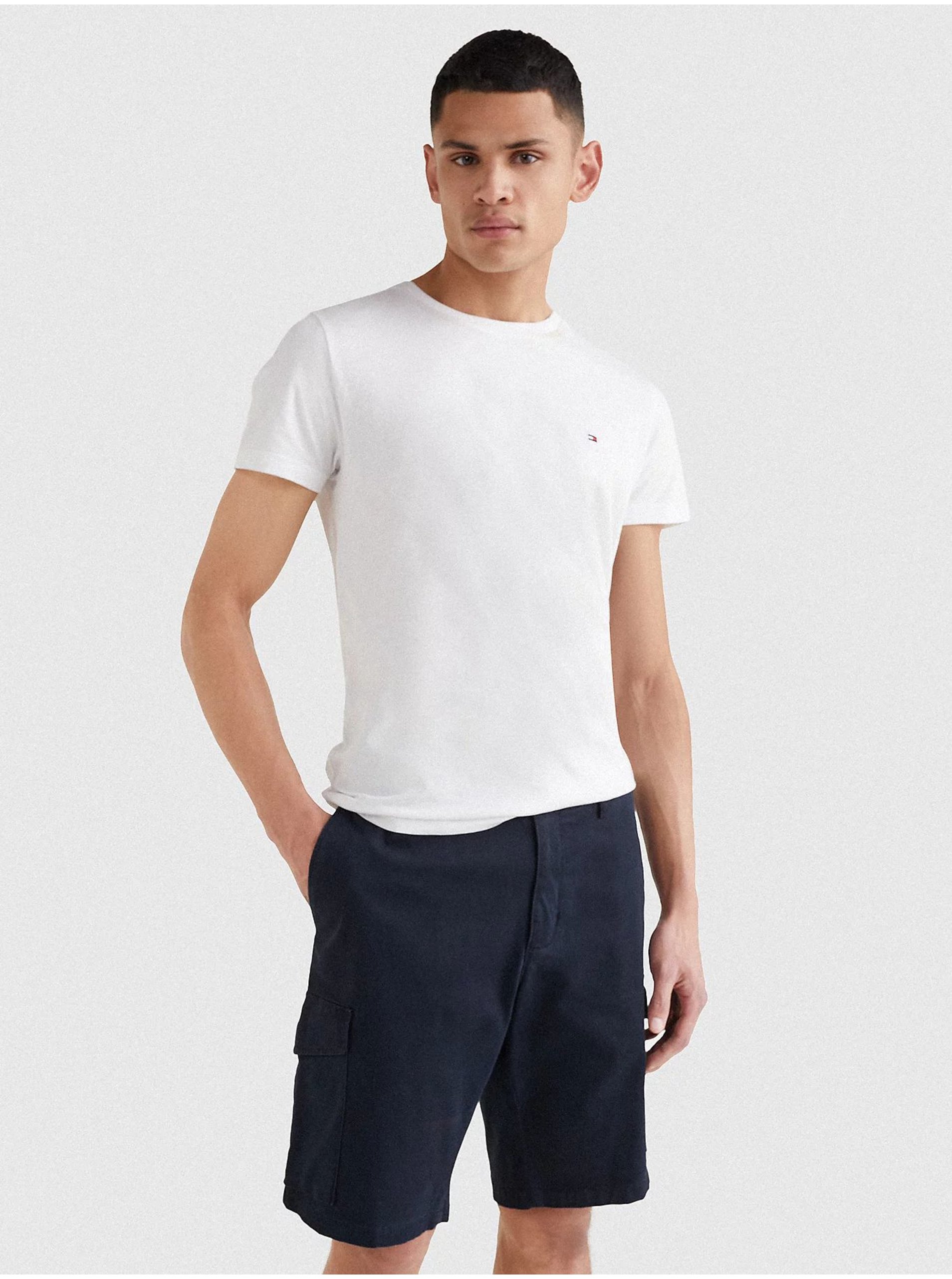 E-shop Biele pánske tričko s potlačou Tommy Hilfiger