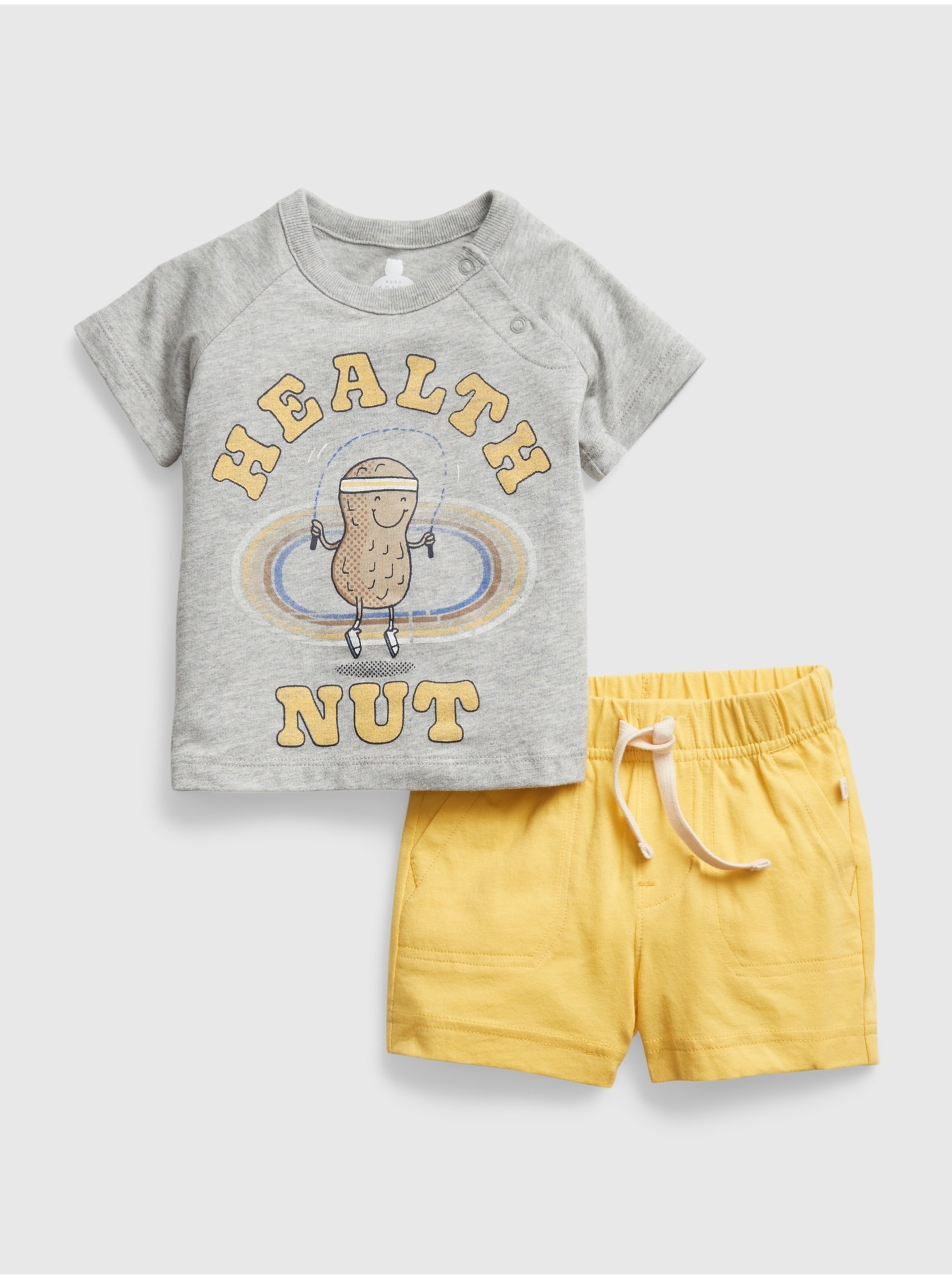 Lacno Šedý detský set - tričko a šortky GAP