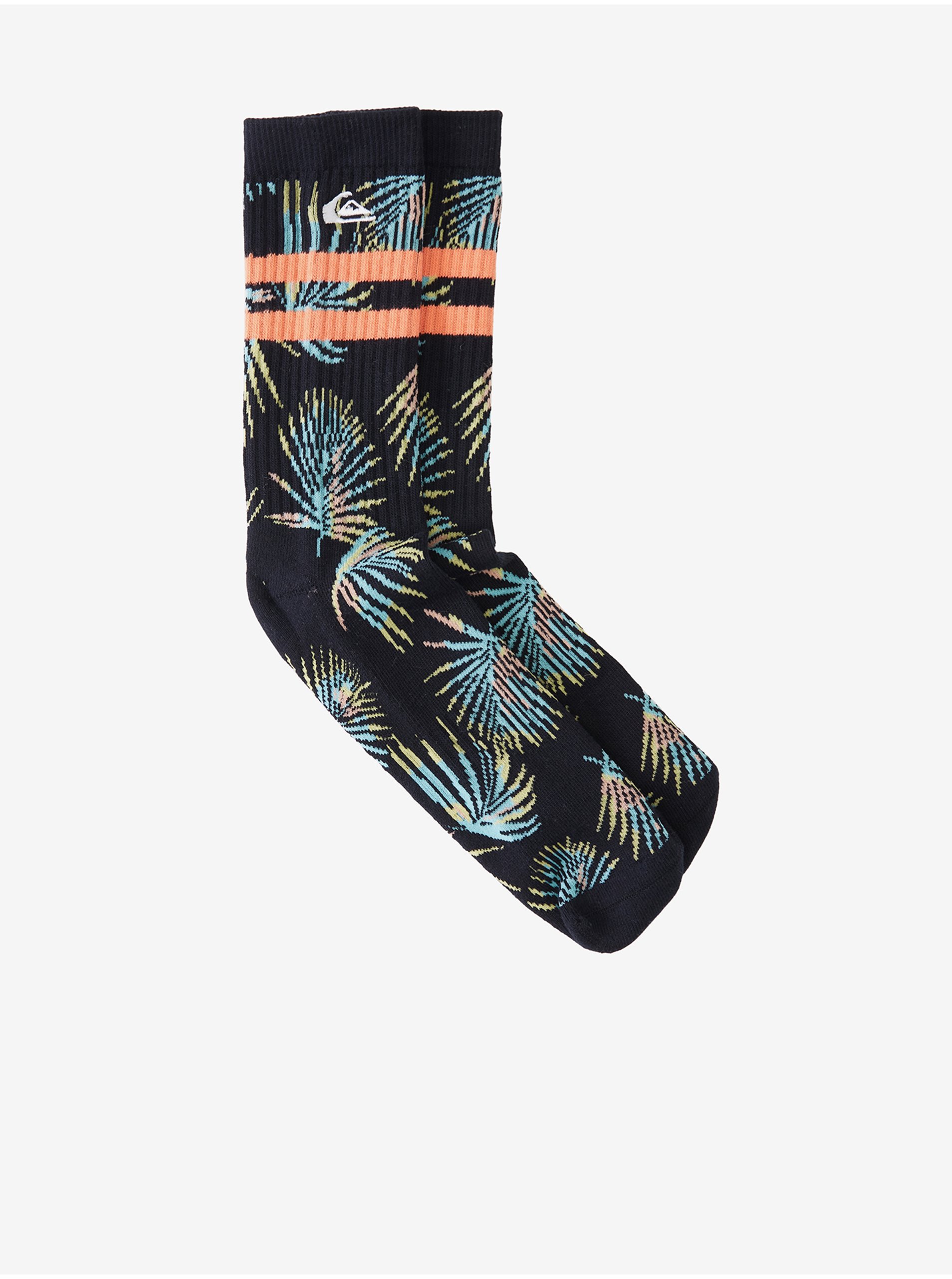 Levně Sada dvou párů vzorovaných ponožek v černé a modré barvě Quiksilver