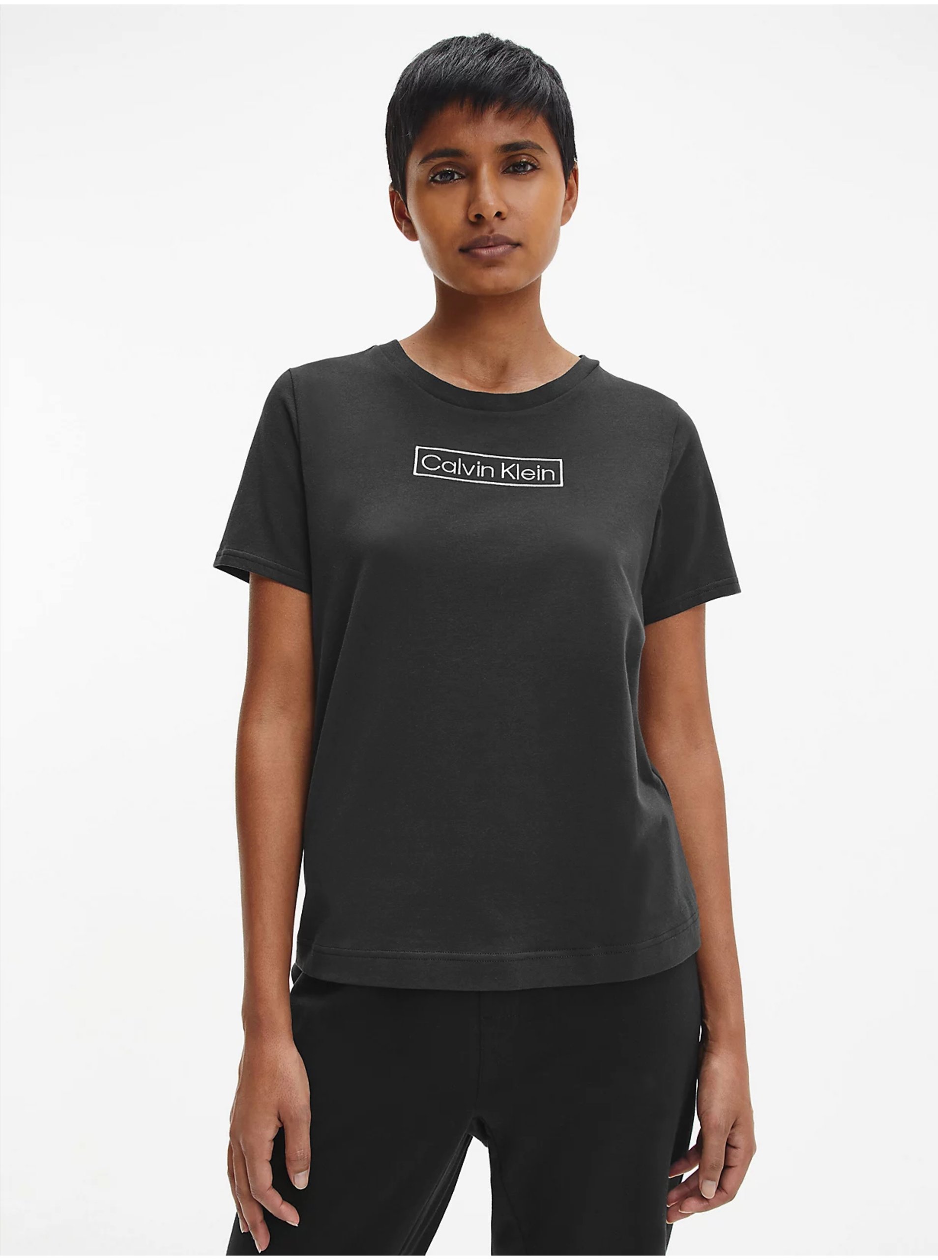 Lacno Čierne dámske tričko Calvin Klein