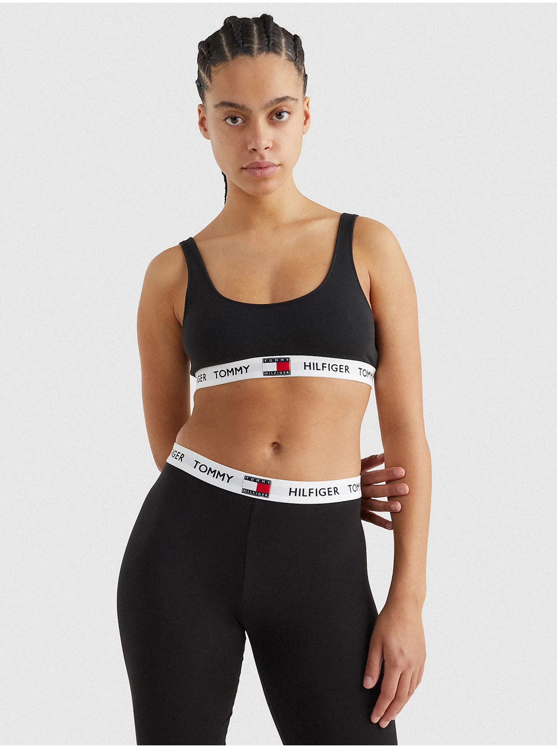 Lacno Čierna dámska športová podprsenka Tommy Hilfiger Underwear