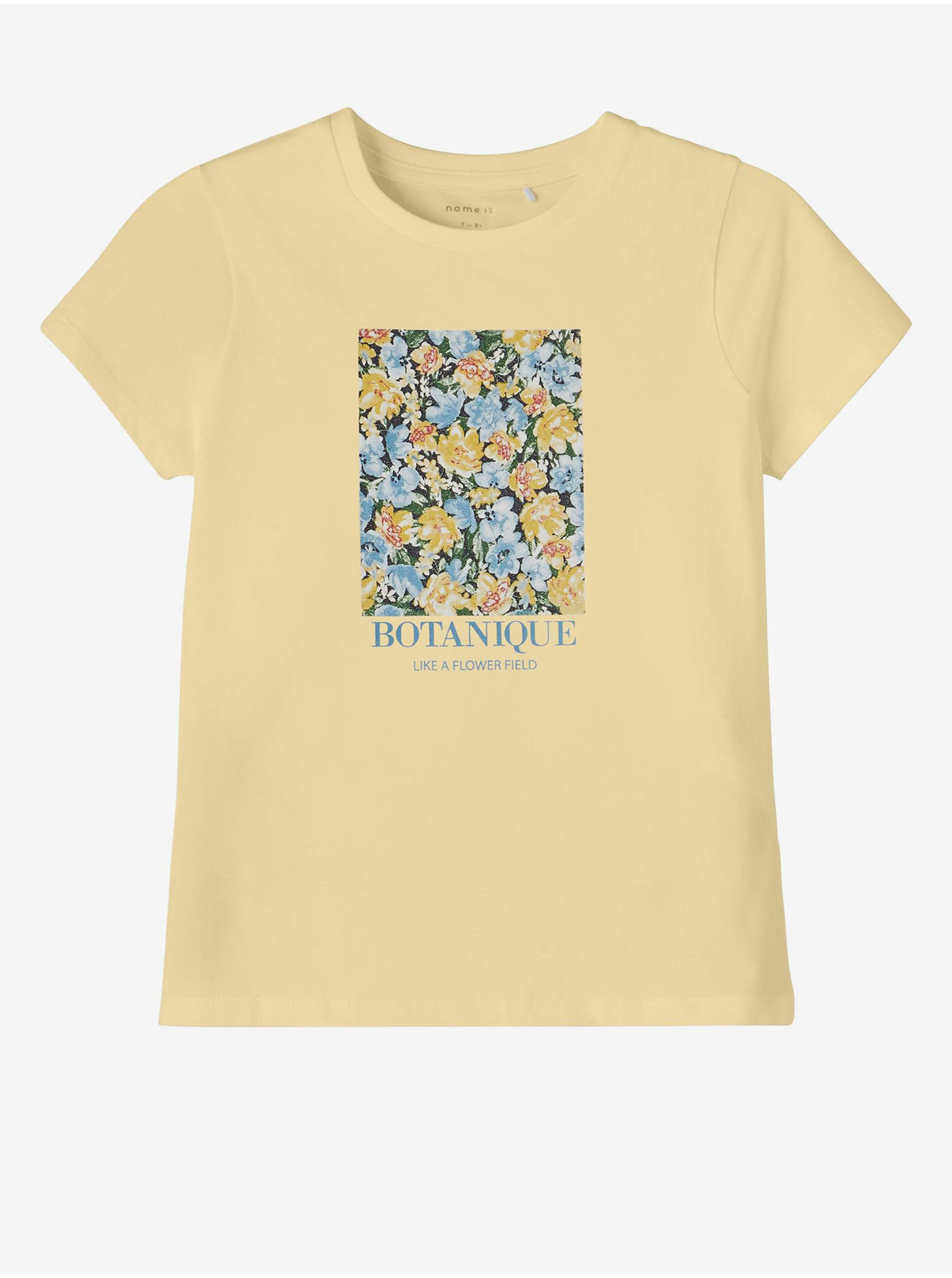 Levně Žluté holčičí vzorované tričko name it Damily