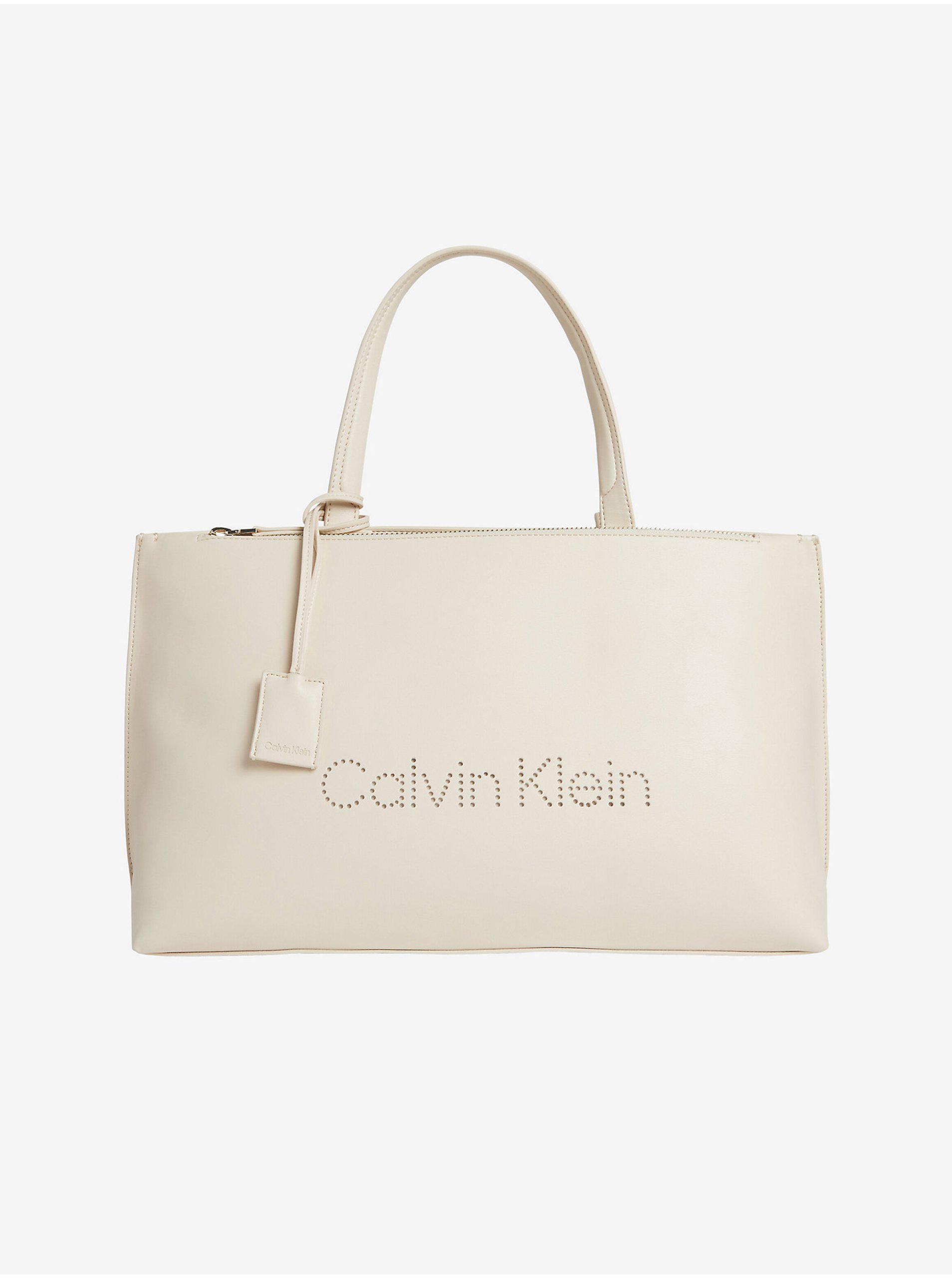 Levně Krémový dámský shopper Calvin Klein