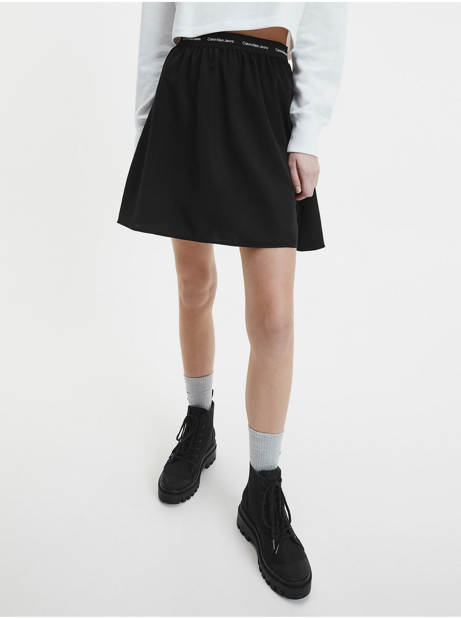 Lacno Čierna dámska sukňa Calvin Klein