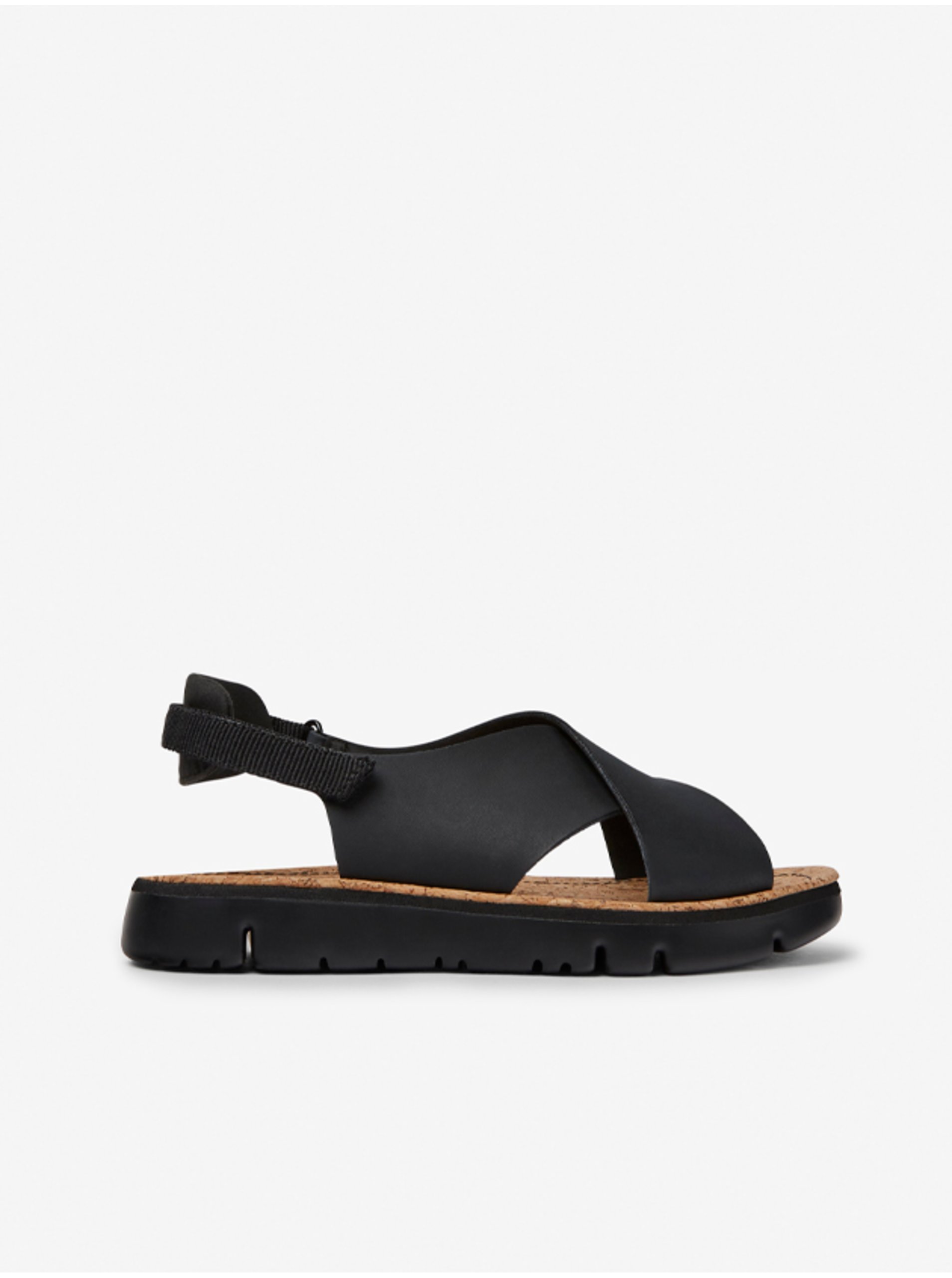 Levně Černé dámské kožené sandály Camper