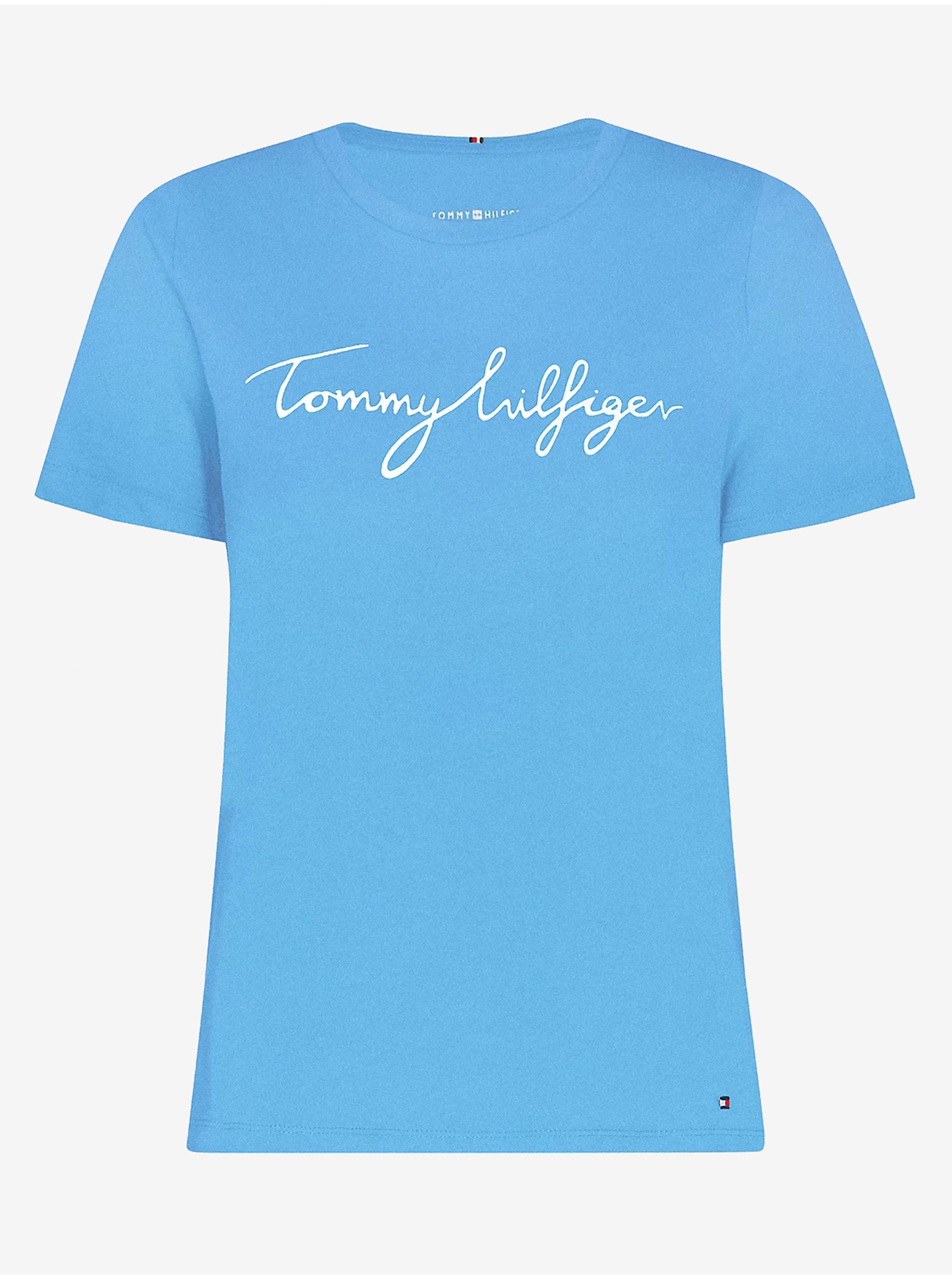 Lacno Modré dámske tričko Tommy Hilfiger
