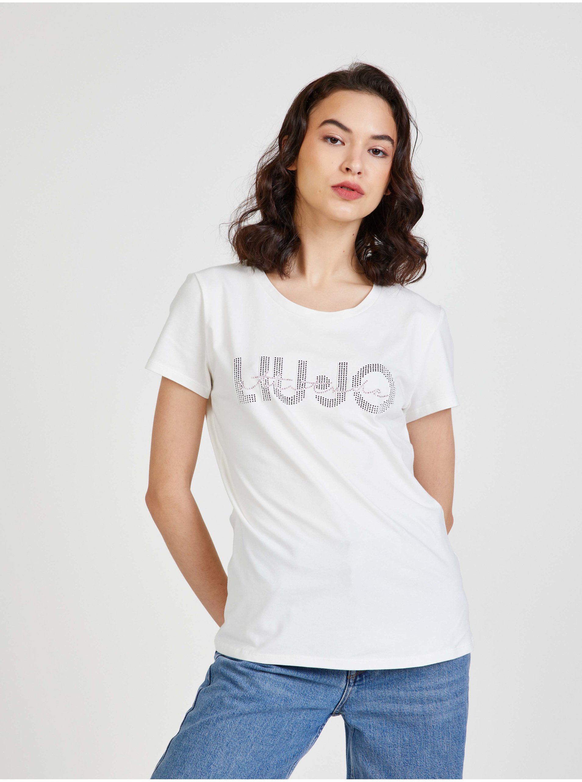 Levně Bílé dámské tričko Liu Jo