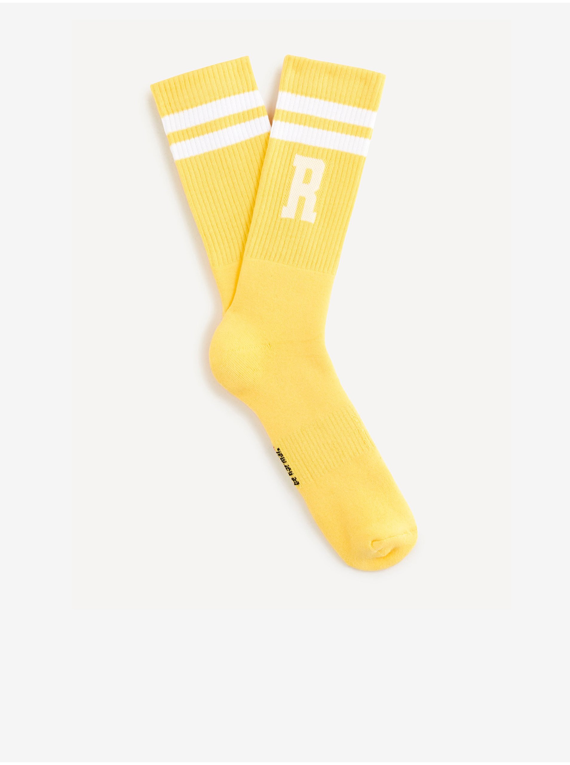 Levně Žluté pánské ponožky Celio