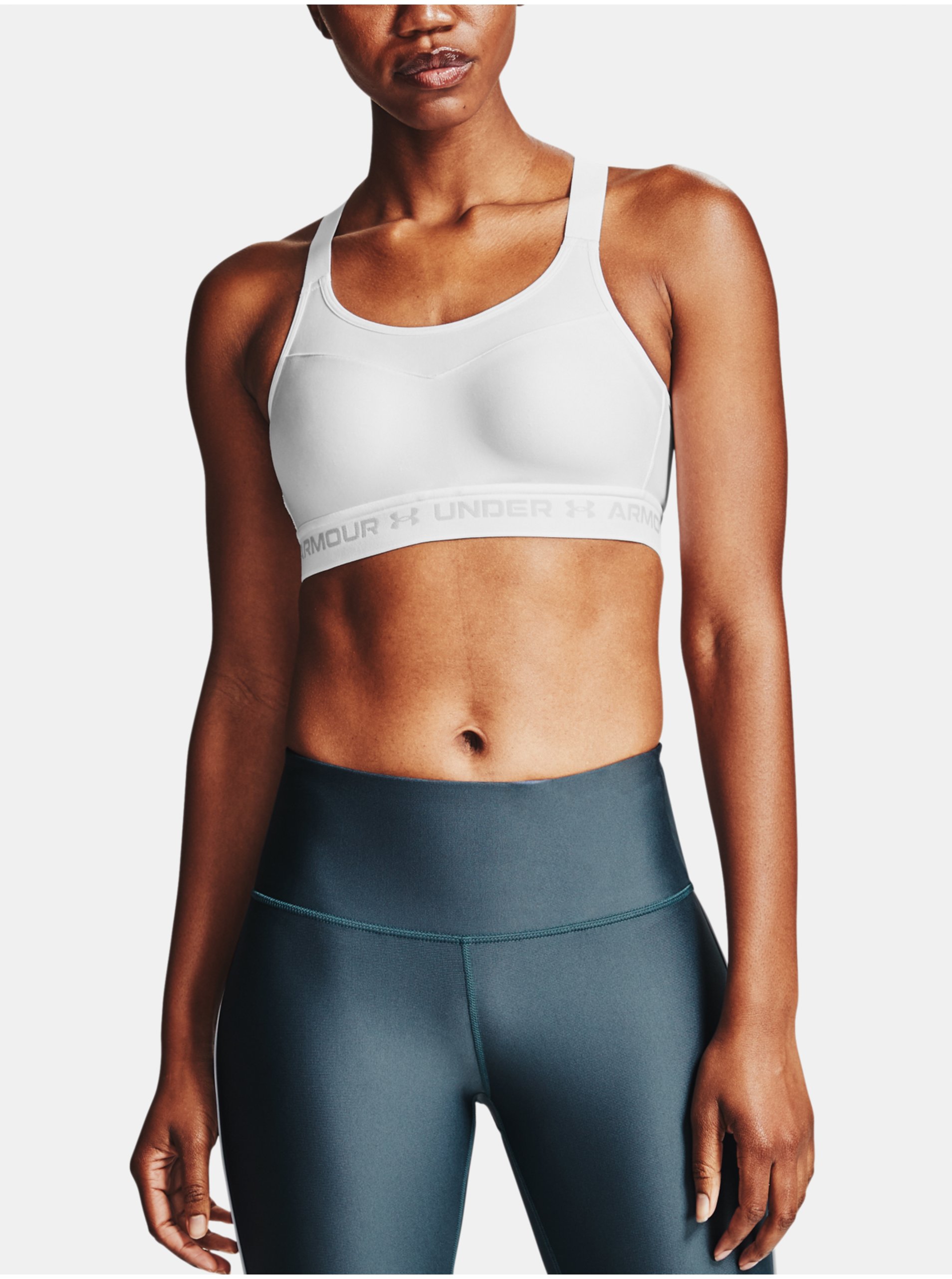 Levně Kompresní podprsenka Under Armour Armour High Crossback Bra - bílá