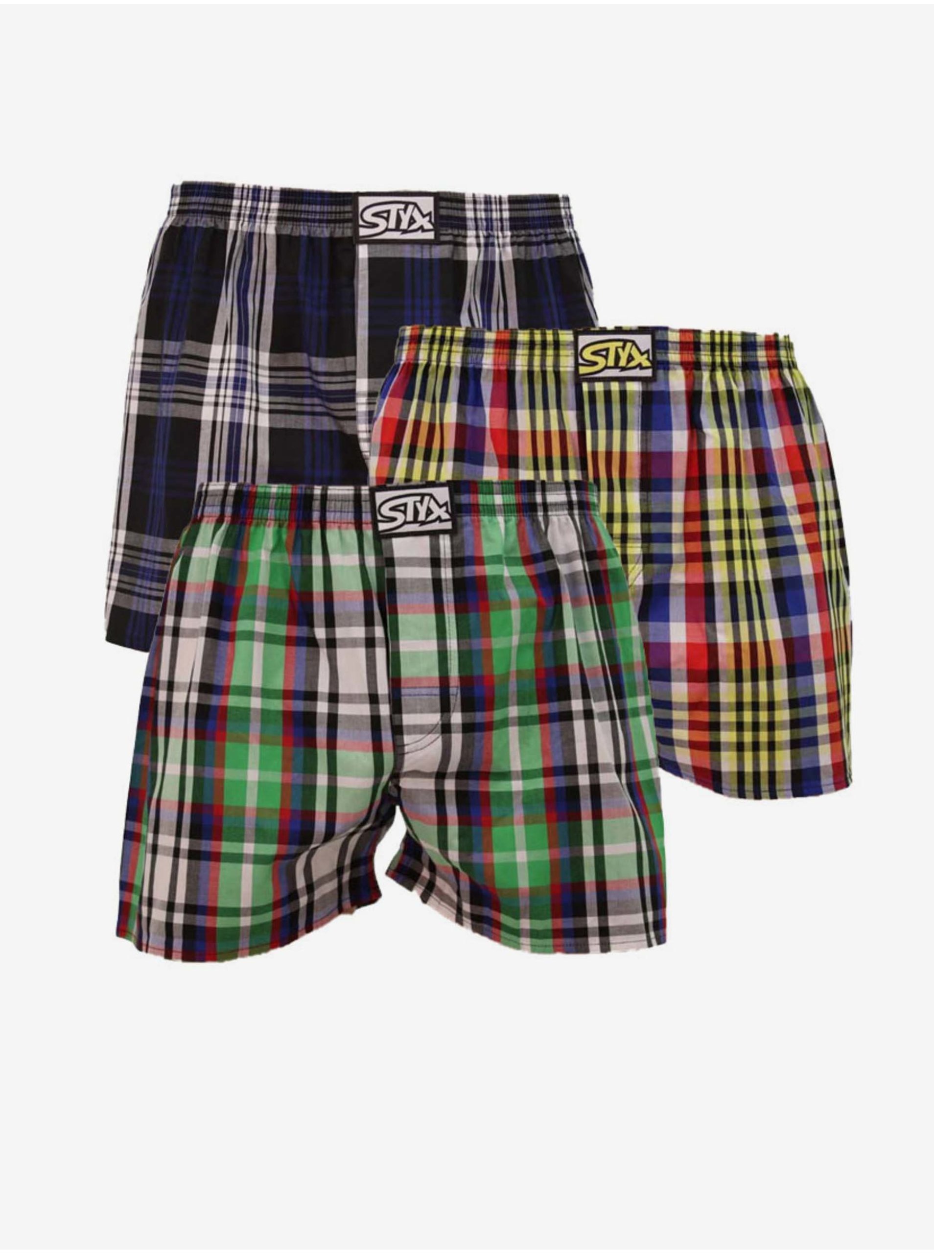 Levně 3PACK pánské trenky Styx klasická guma vícebarevné
