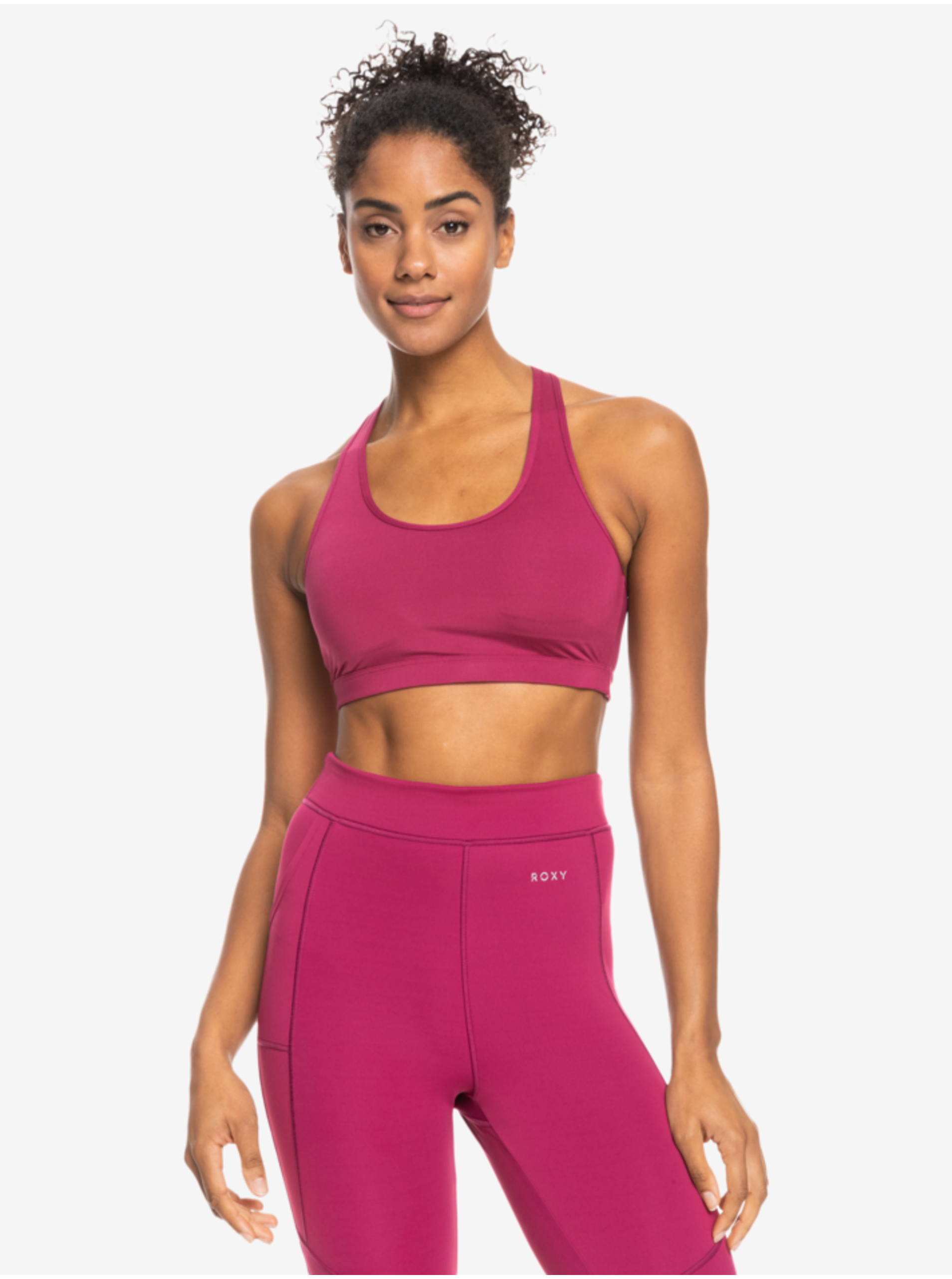 E-shop Tmavě růžová dámská sportovní podprsenka Roxy