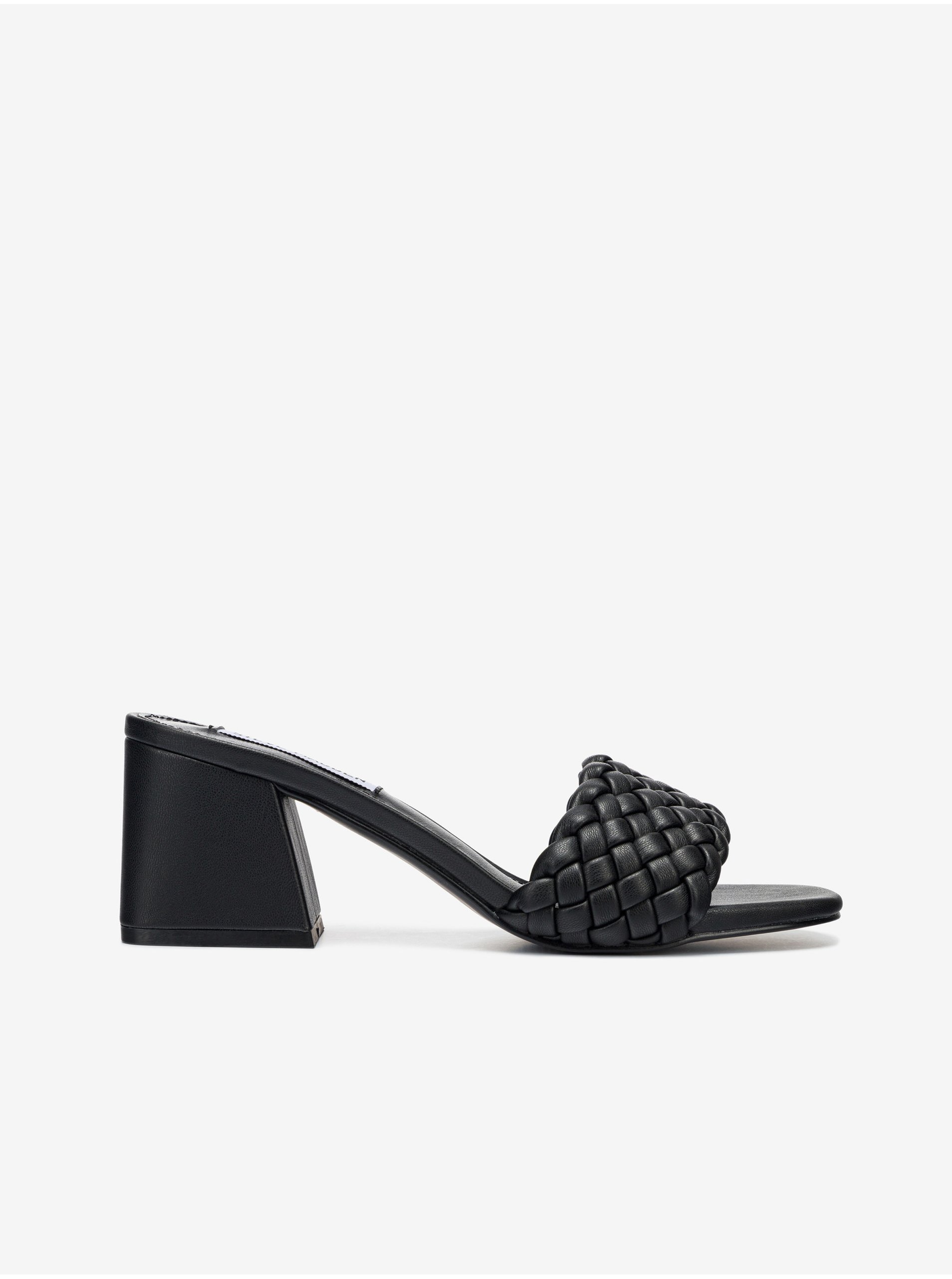 E-shop Černé dámské pantofle na širokém podpatku Steve Madden Aspyn