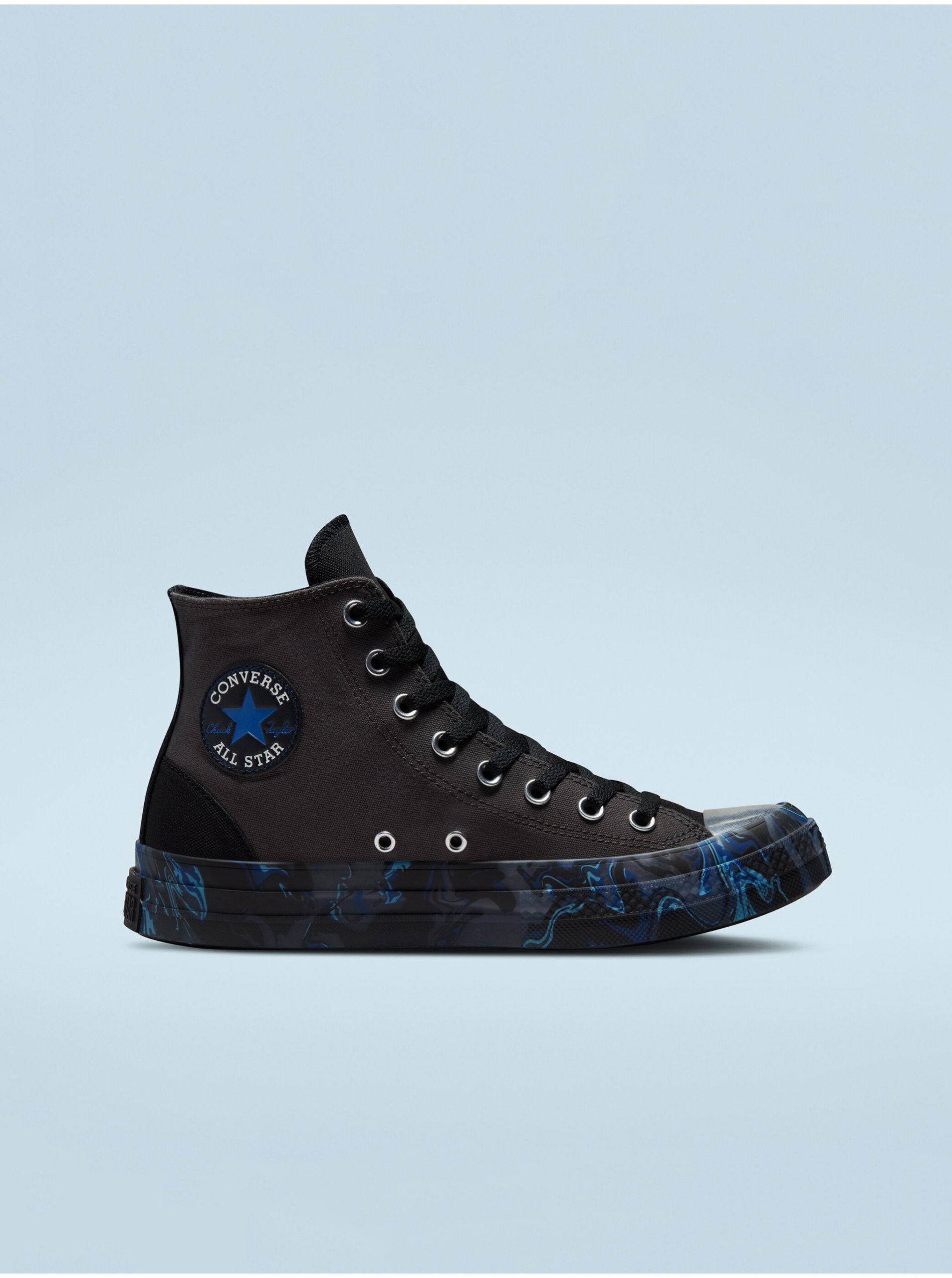 Levně Černé pánské kotníkové tenisky Converse Chuck Taylor Marbled