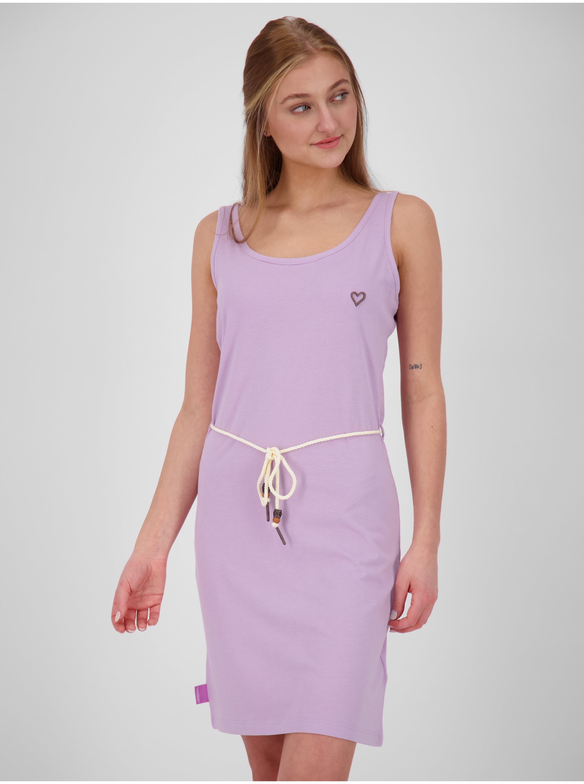Levně Světle fialové dámské krátké šaty se zavazováním Alife and Kickin Jennifer