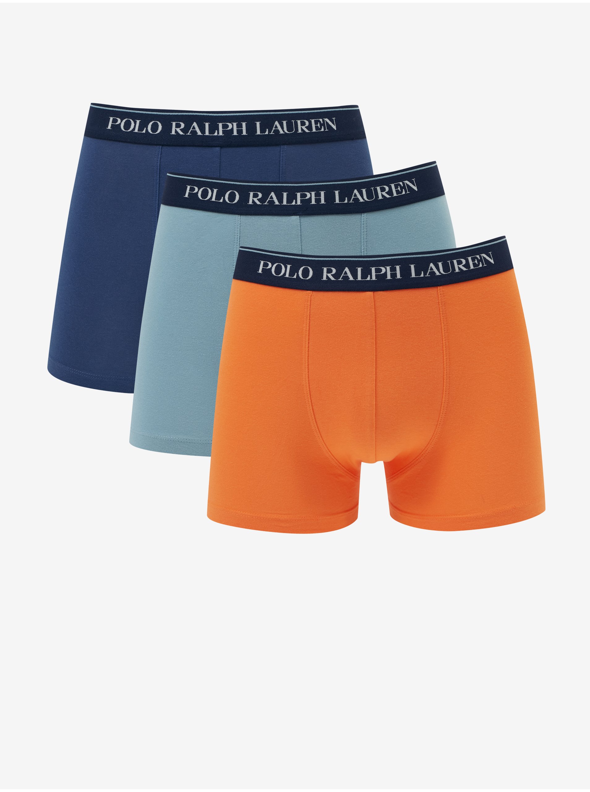 Lacno Sada troch pánskych boxeriek v oranžovej a modrej farbe POLO Ralph Lauren