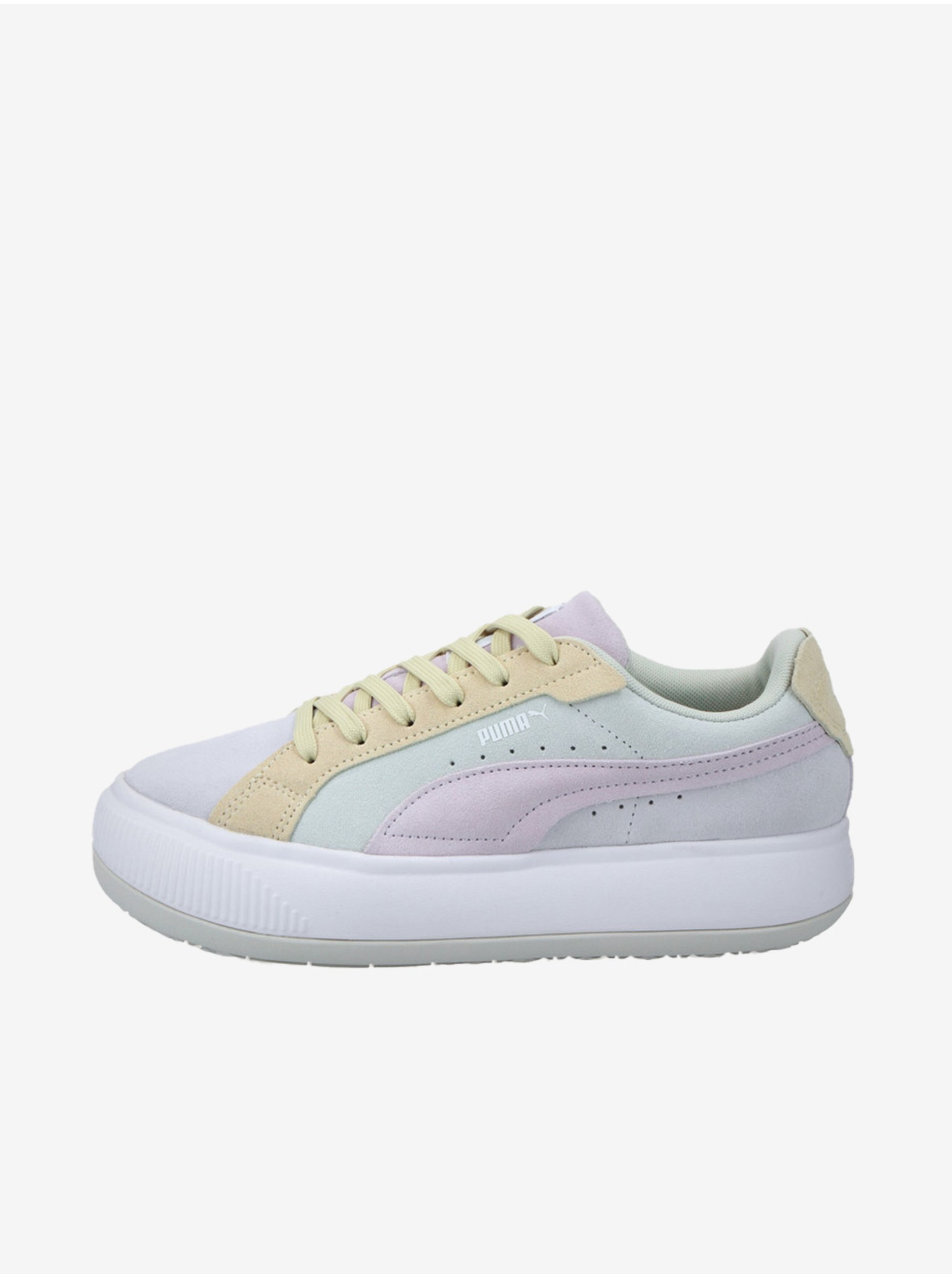 Levně Žluto-šedé dámské tenisky se semišovými detaily Puma Suede Mayu