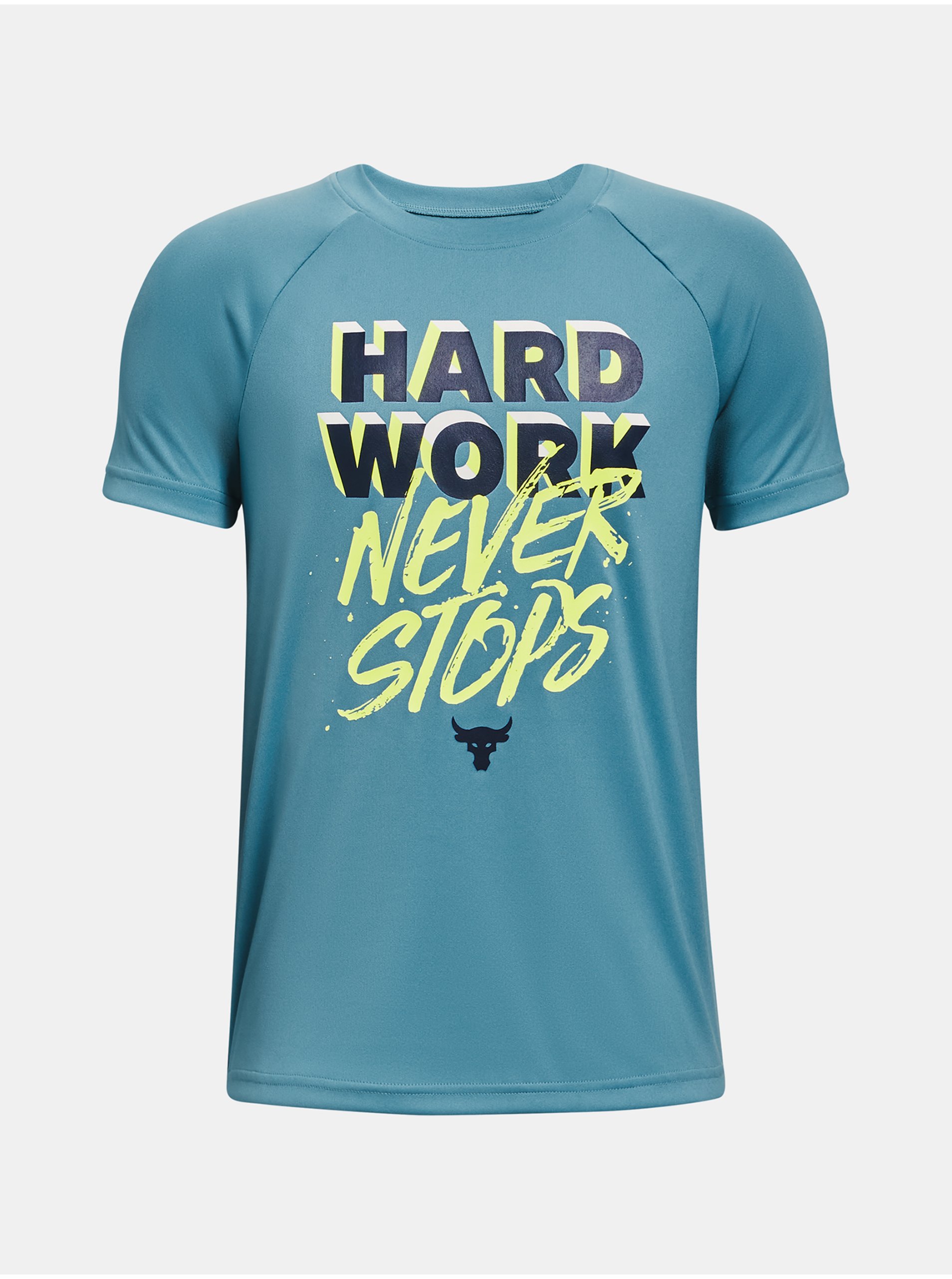 E-shop Modré klučičí tričko Under Armour UA Pjt Rock Tech HardWork SS