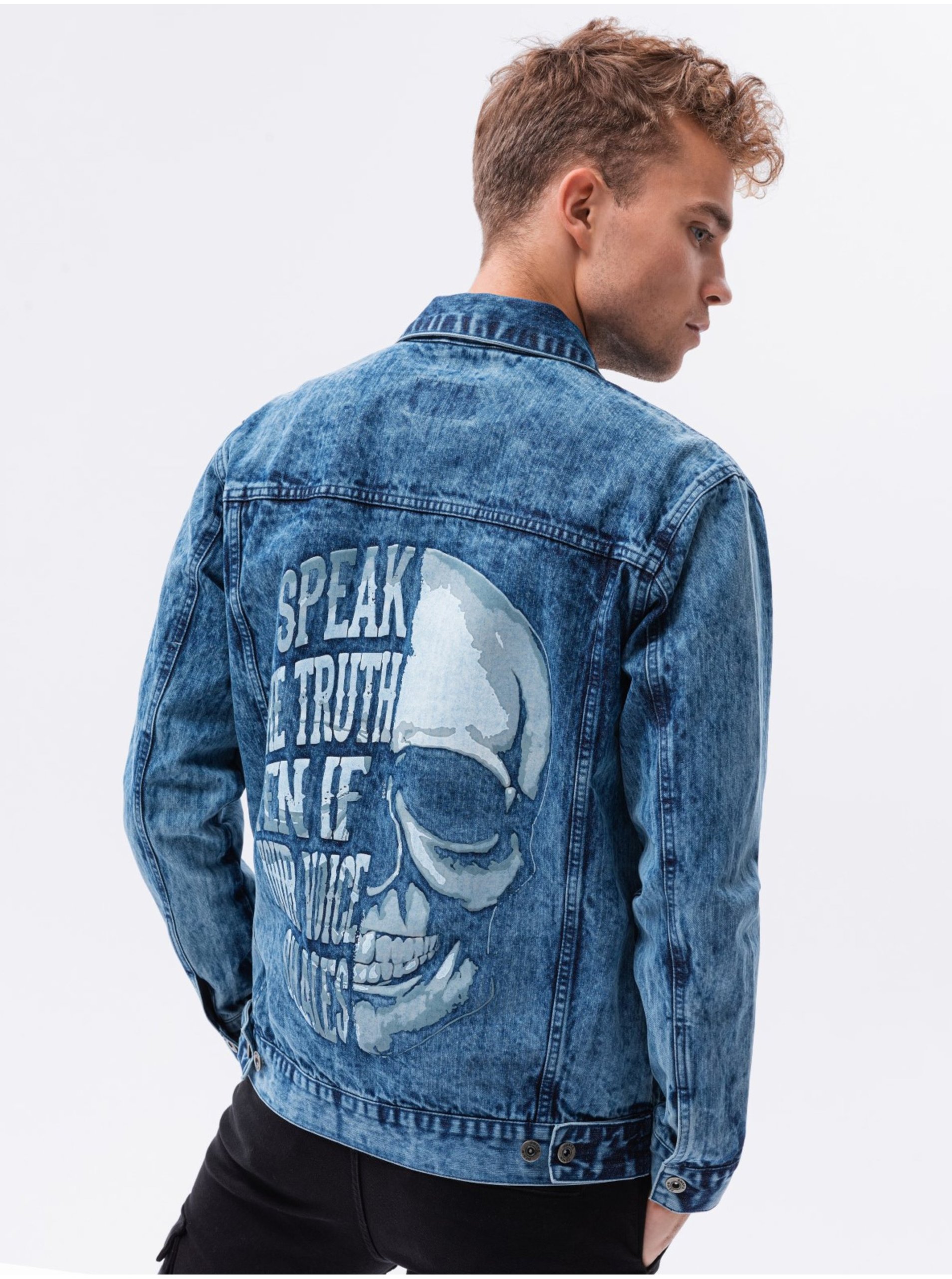 Modrá pánská džínová bunda Ombre Clothing C525