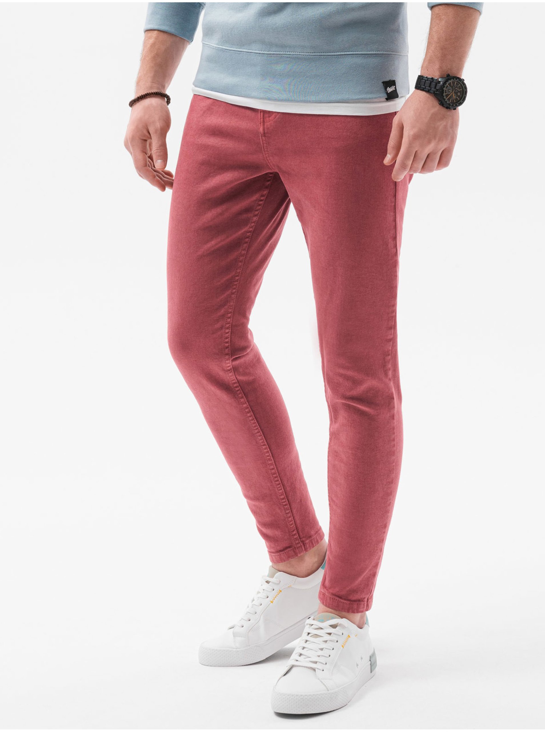 E-shop Červené pánské džíny Ombre Clothing P1058