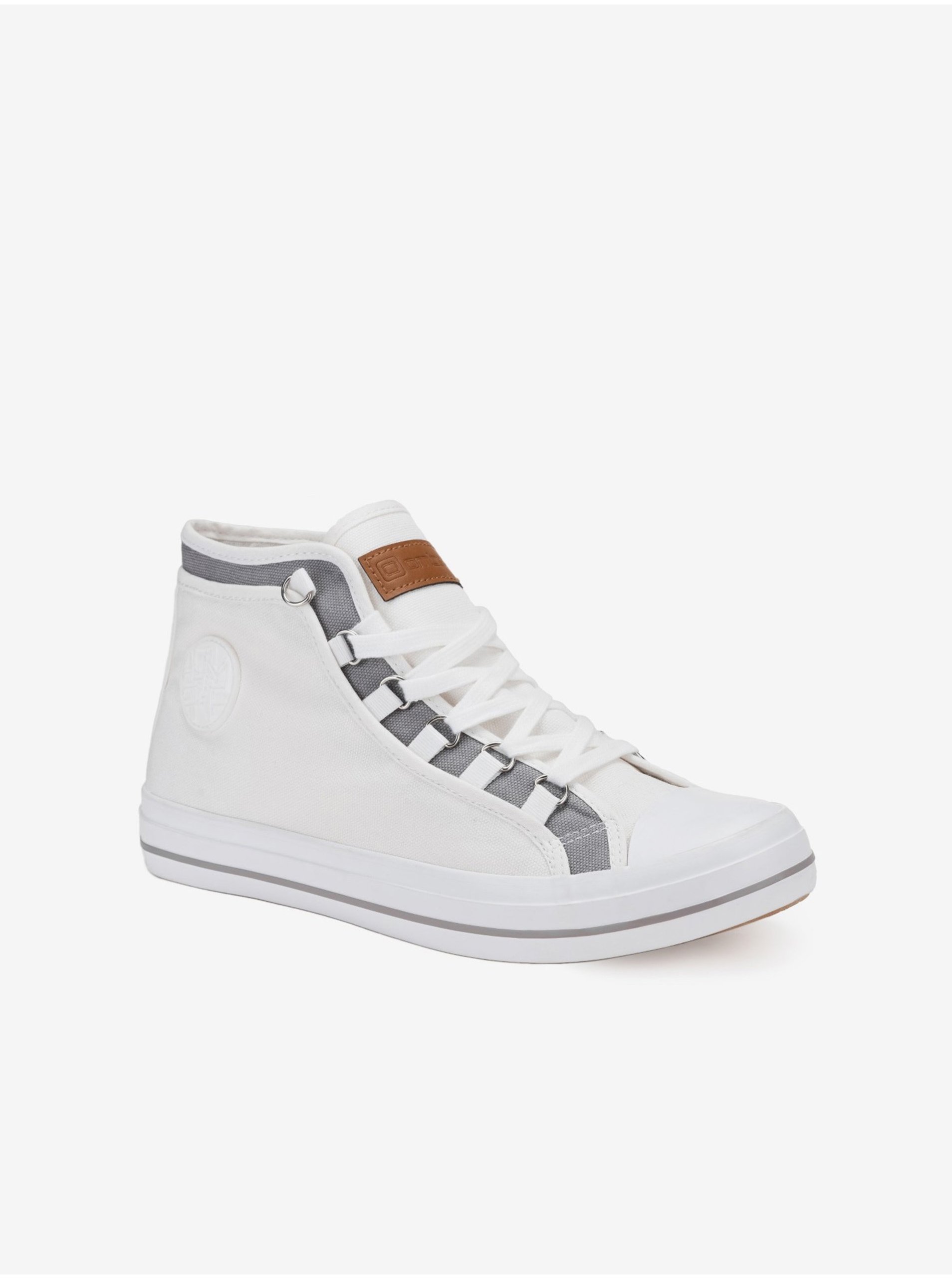 Levně Bílé pánské sneakers boty Ombre Clothing T375