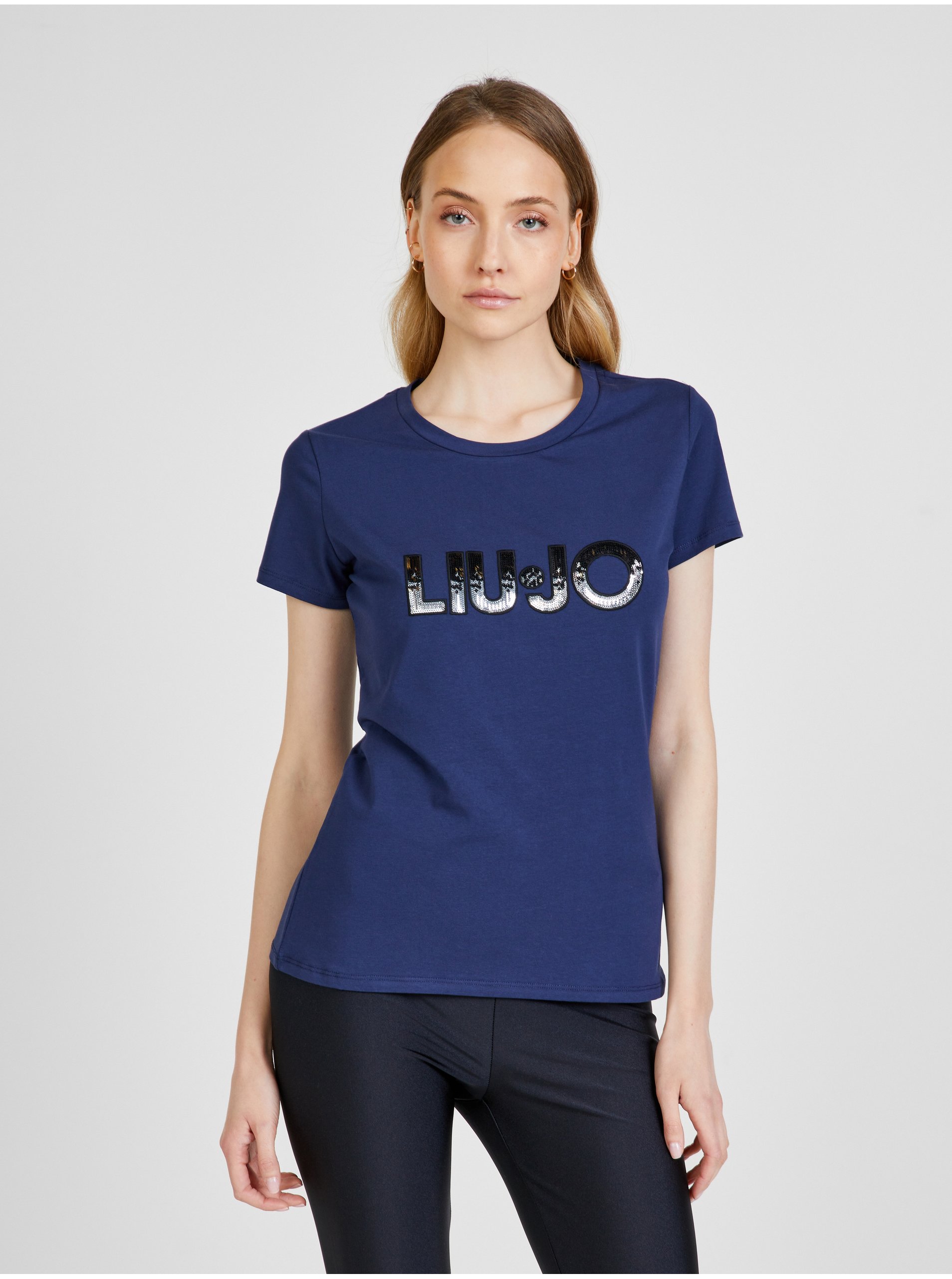Levně Tmavě modré dámské tričko Liu Jo