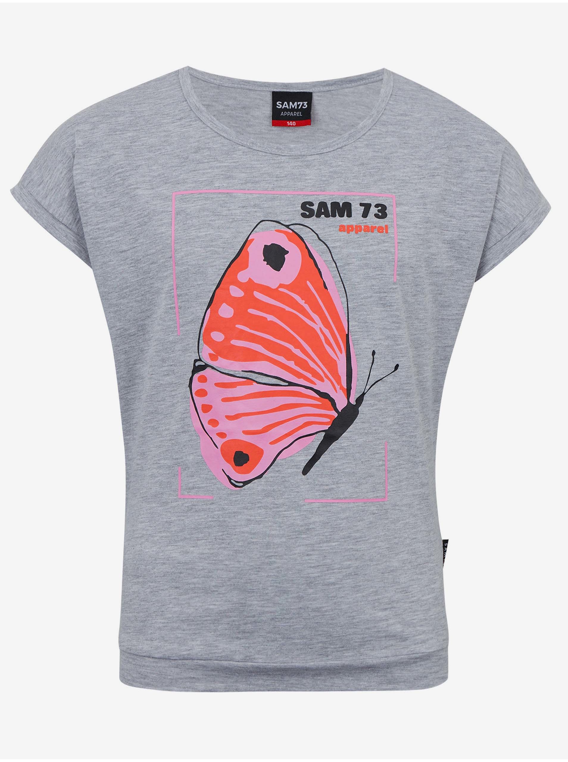 Lacno Svetlošedé dievčenské tričko SAM 73 Averie