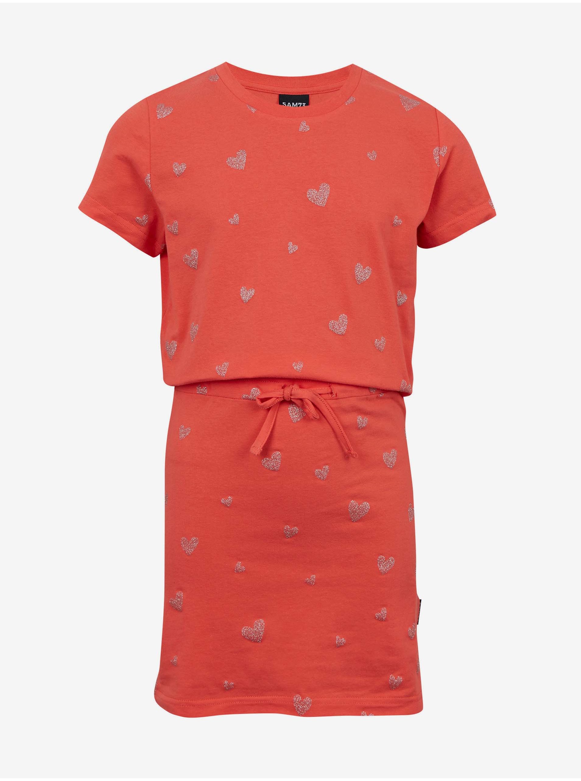 E-shop Koralové dievčenské vzorované šaty SAM 73 Welo