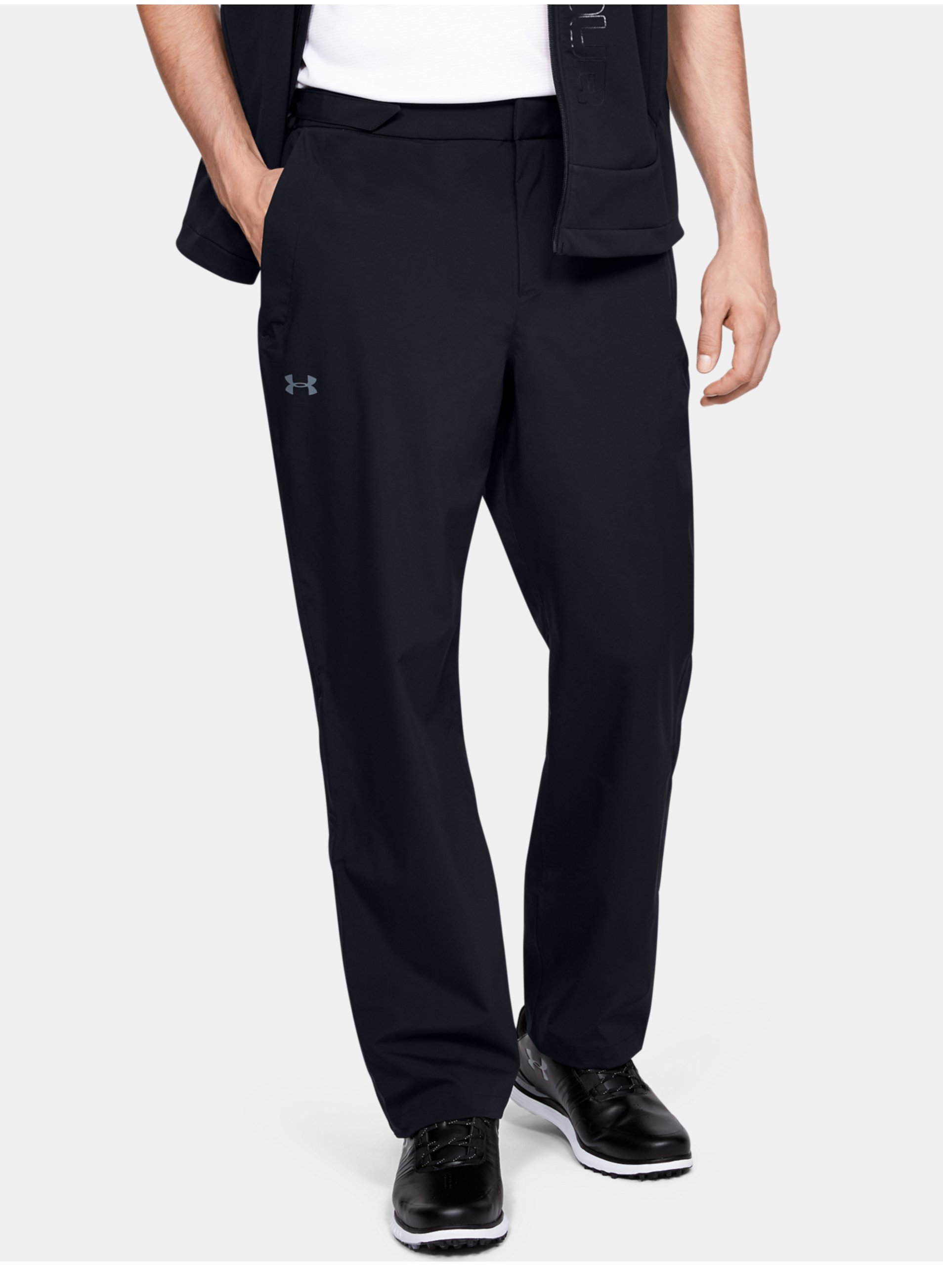 Lacno Nohavice Under Armour Stormproof Golf Rain Pant - čierna