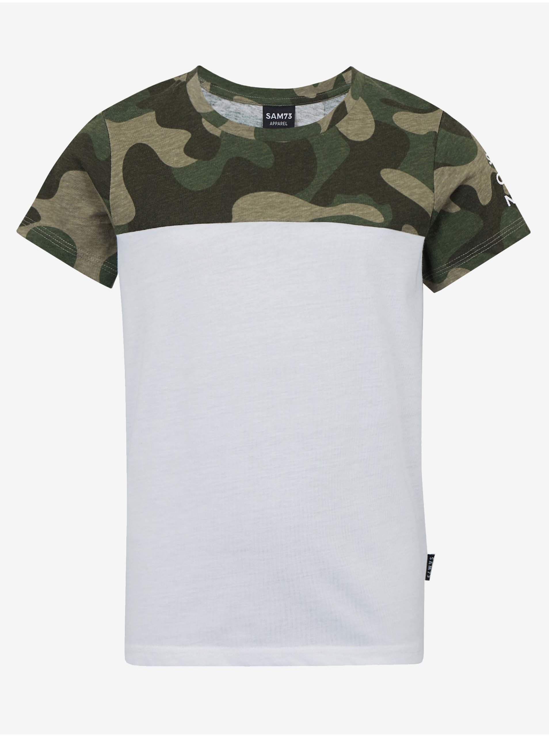 E-shop Bílo-khaki chlapecké vzorované tričko SAM 73 Moses
