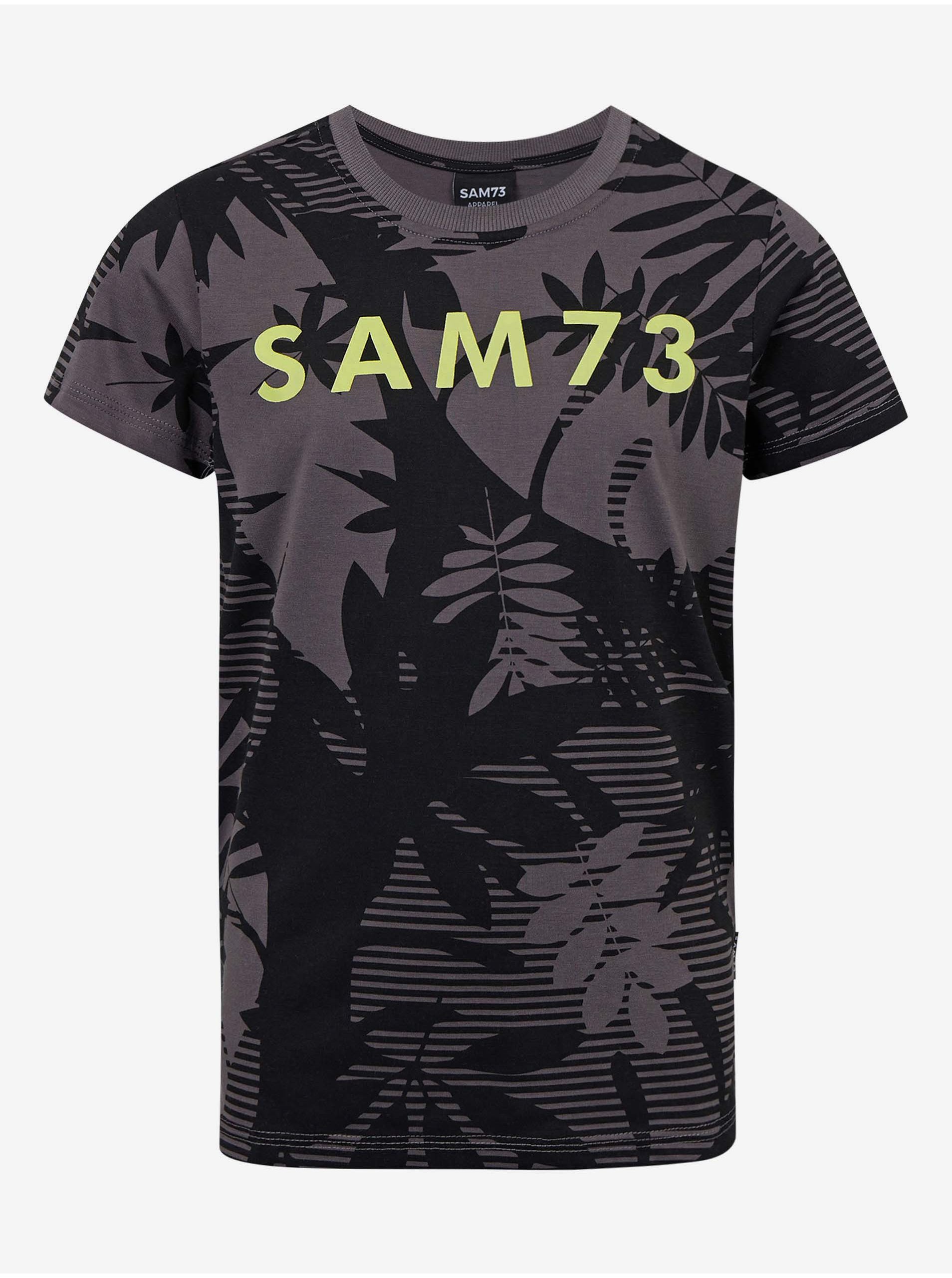 Lacno Čierne chlapčenské vzorované tričko SAM 73 Theodore