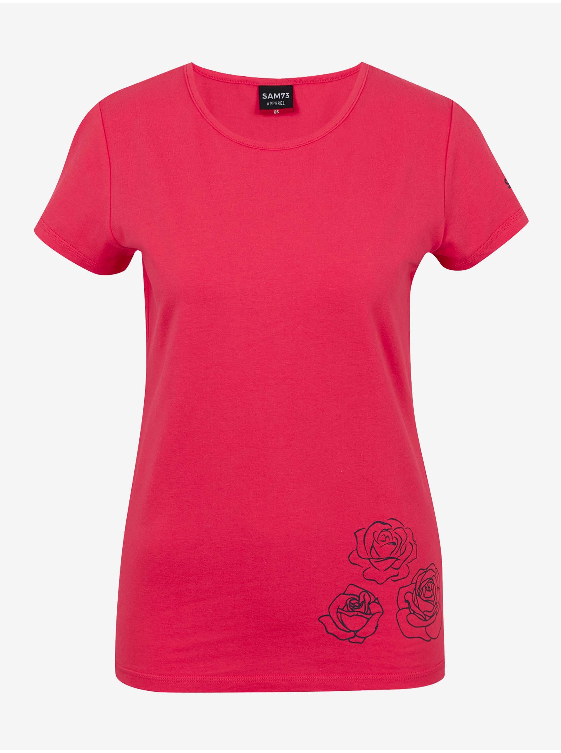 Levně Tmavě růžové dámské tričko SAM 73 Bethany