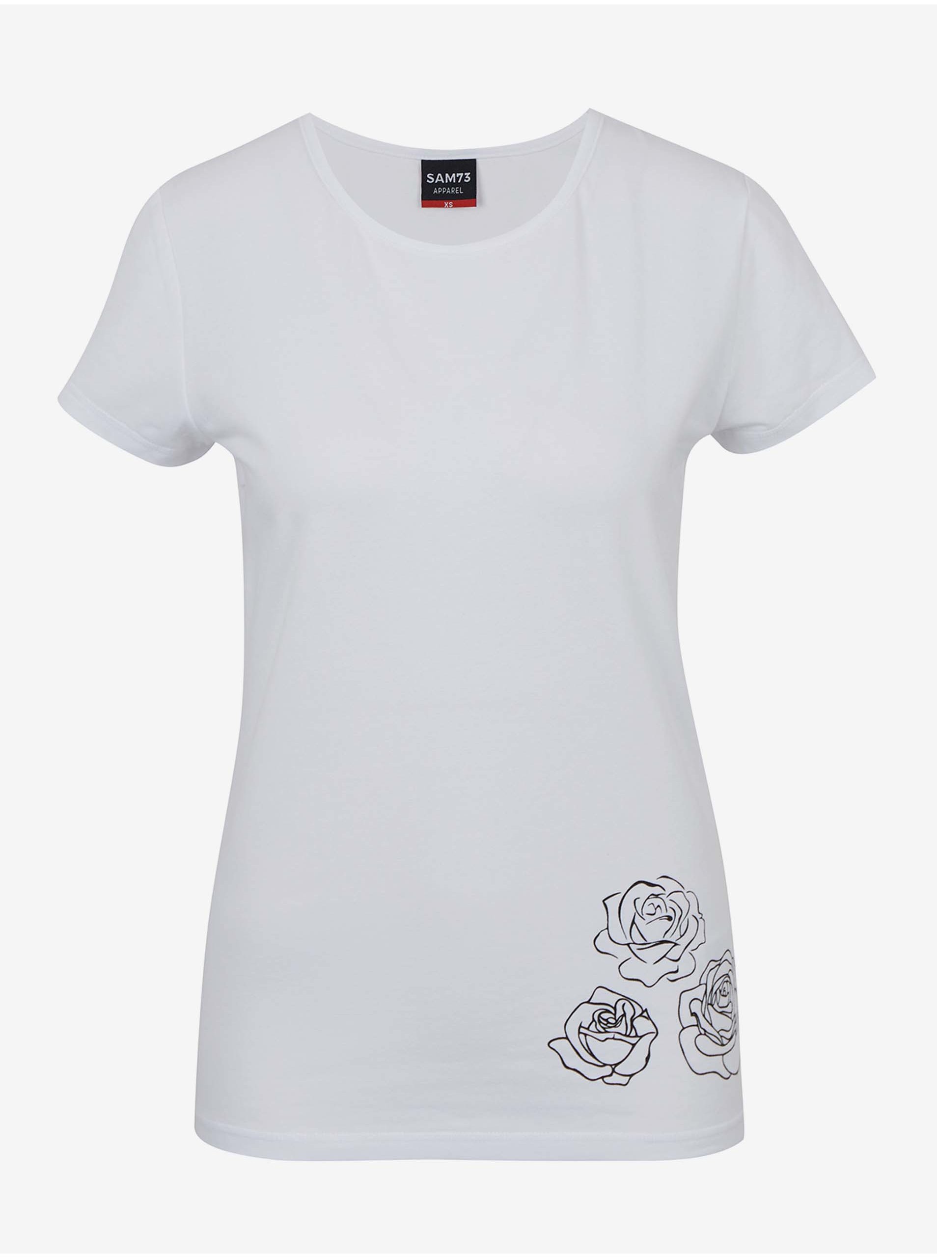 Levně Bílé dámské tričko SAM 73 Bethany
