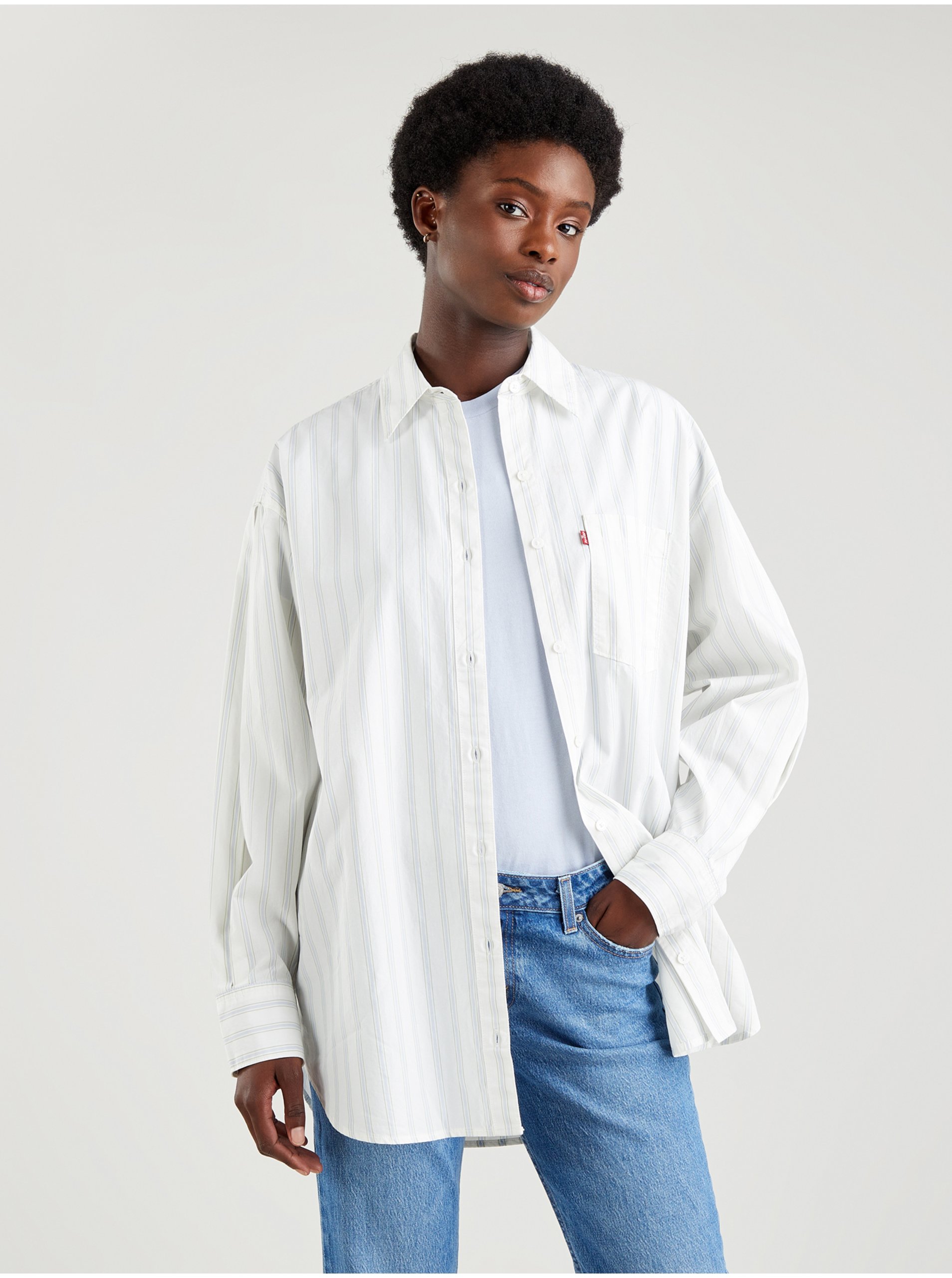E-shop Biela dámska pruhovaná oversize košeľa Levi's®