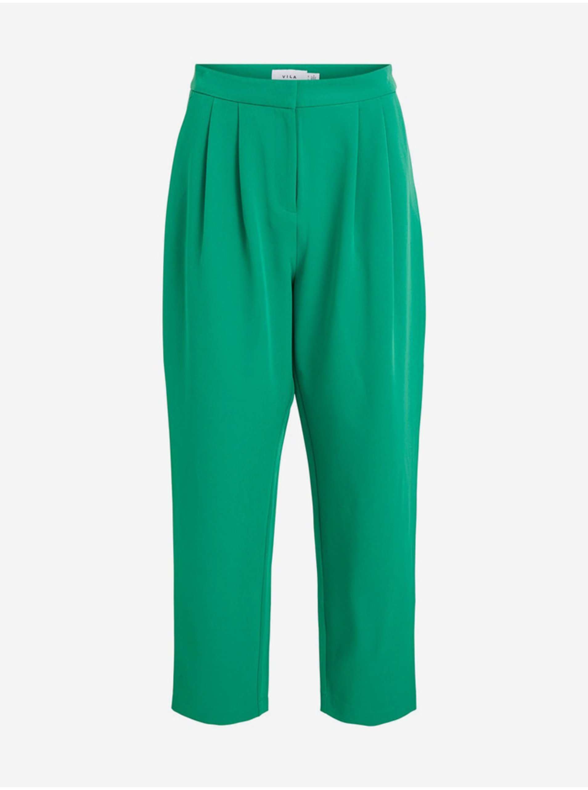 Levně Zelené zkrácené kalhoty VILA Ashara