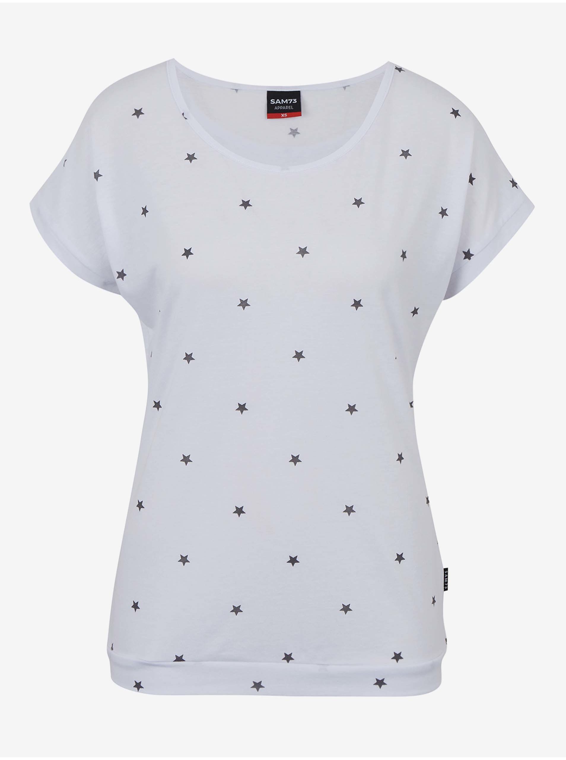Lacno Biele dámske vzorované tričko SAM 73 Roxanne