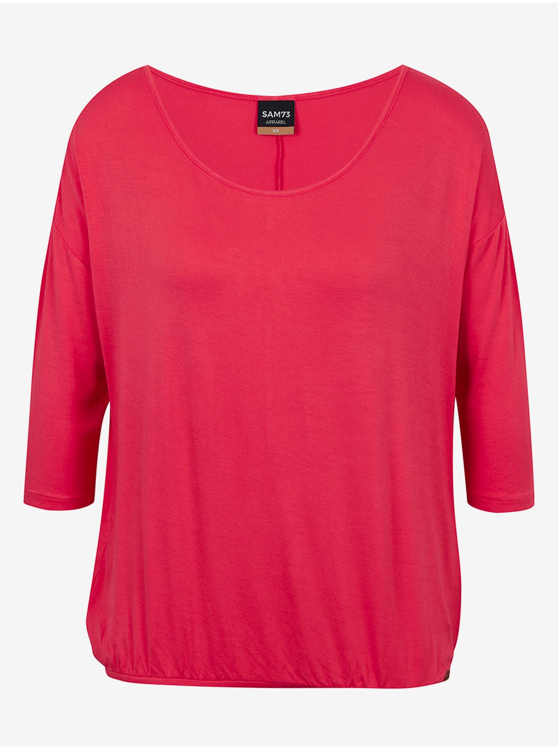 Levně Tmavě růžové dámské tričko SAM 73 Gladys