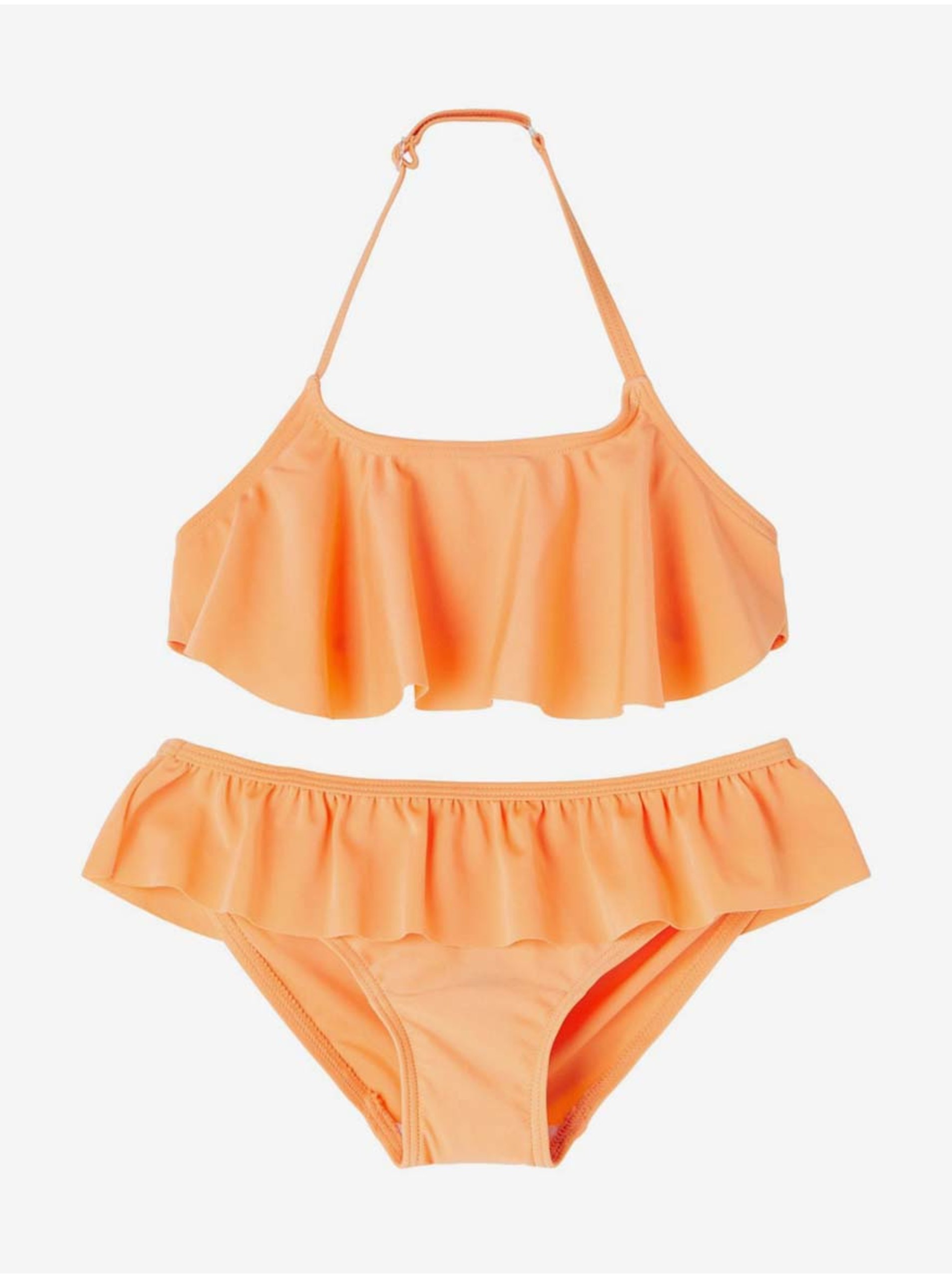 Lacno Oranžové dievčenské dvojdielne plavky name it Fini