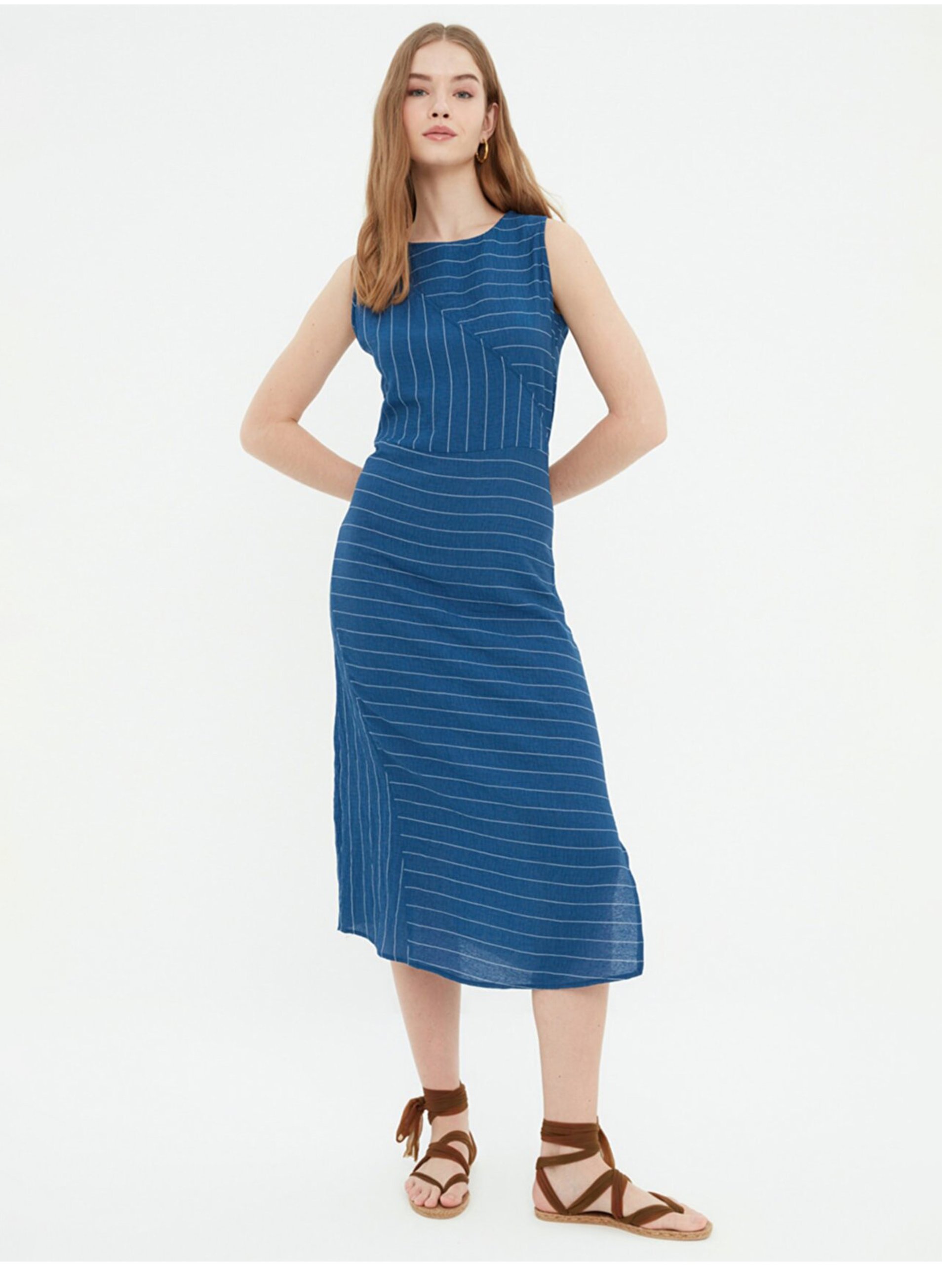 Lacno Letné a plážové šaty pre ženy Trendyol - modrá