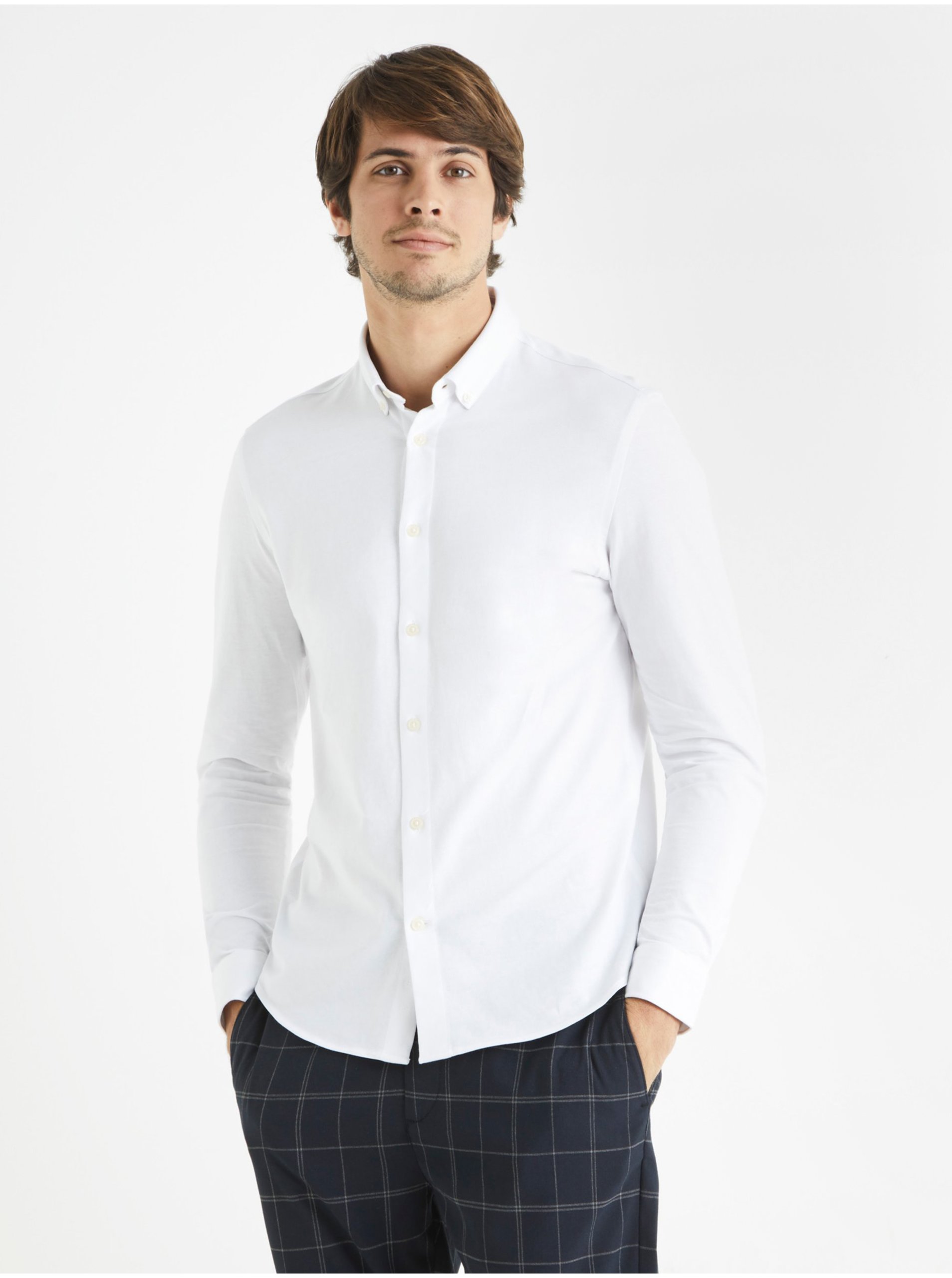 E-shop Bílá pánská košile Celio Bapik