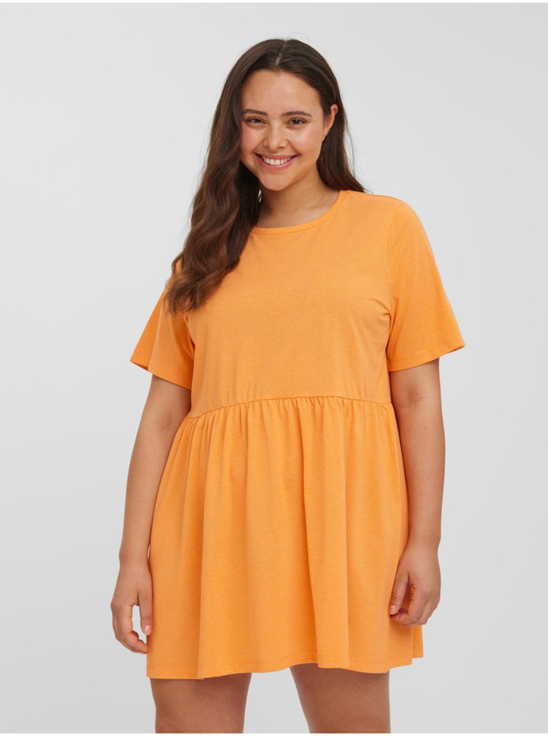 E-shop Oranžové tričko VERO MODA CURVE Dixie