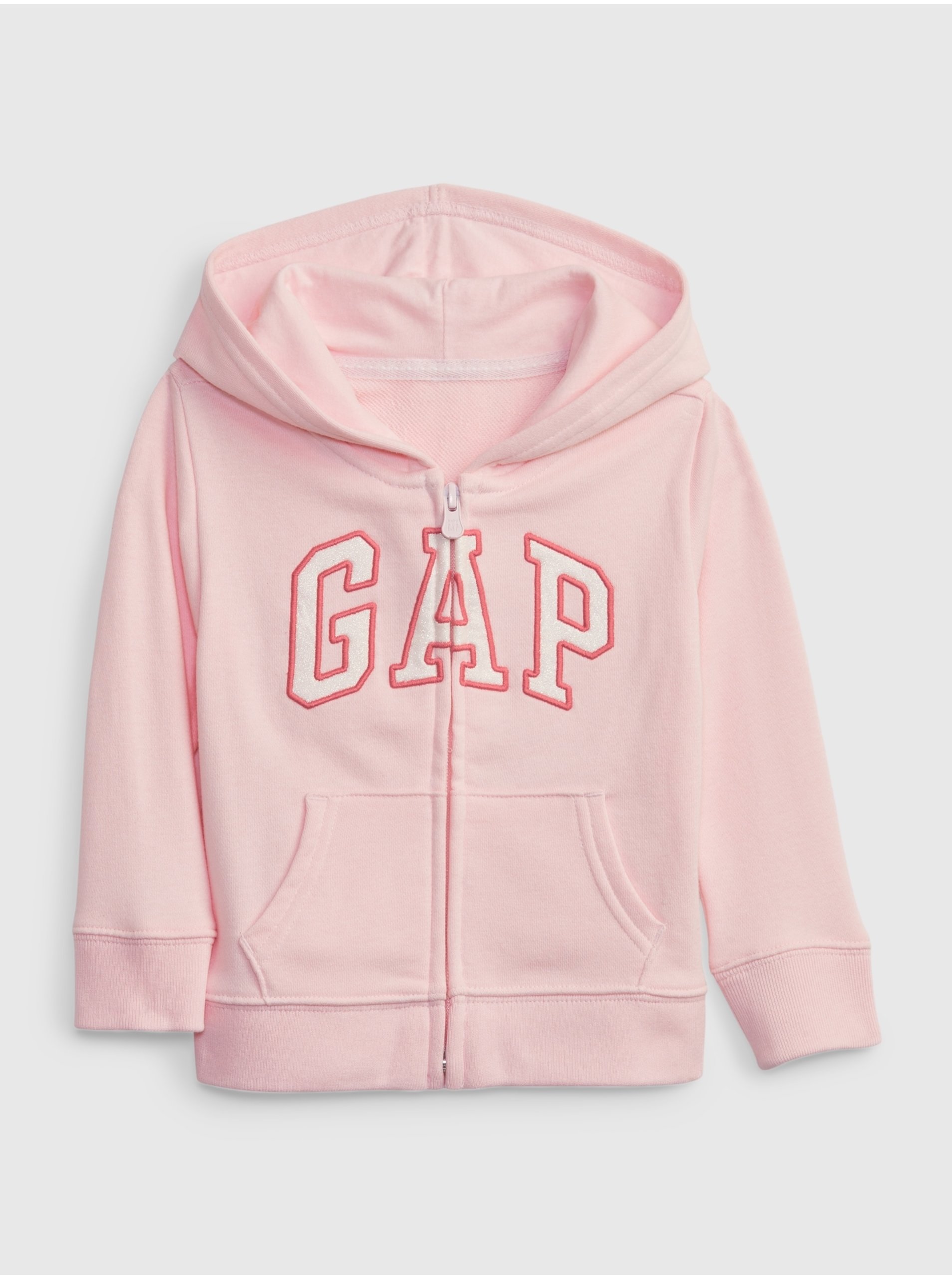 Levně Růžová holčičí mikina french terry logo GAP