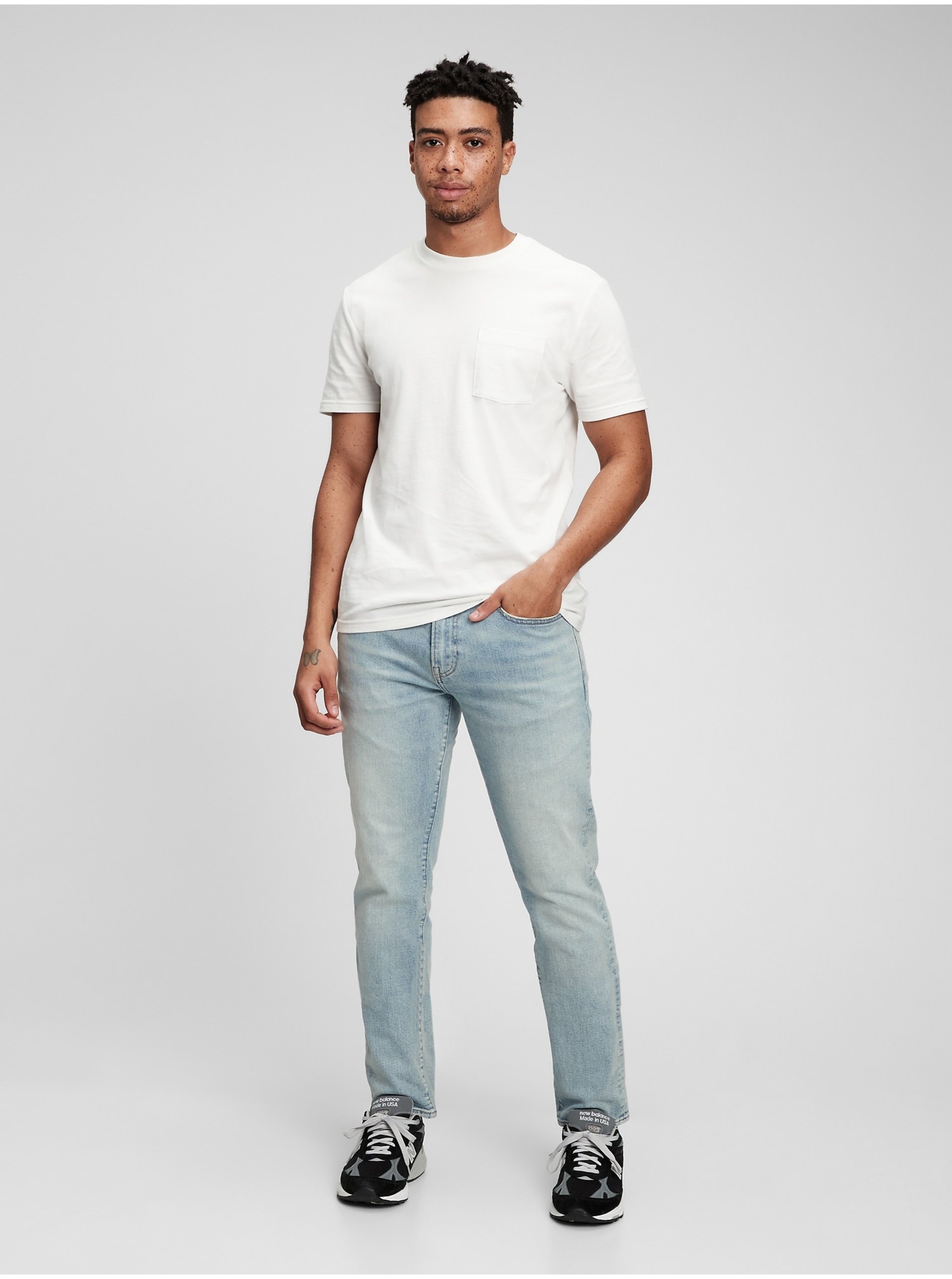 E-shop Modré pánské džíny slim GAP gapflex Washwell