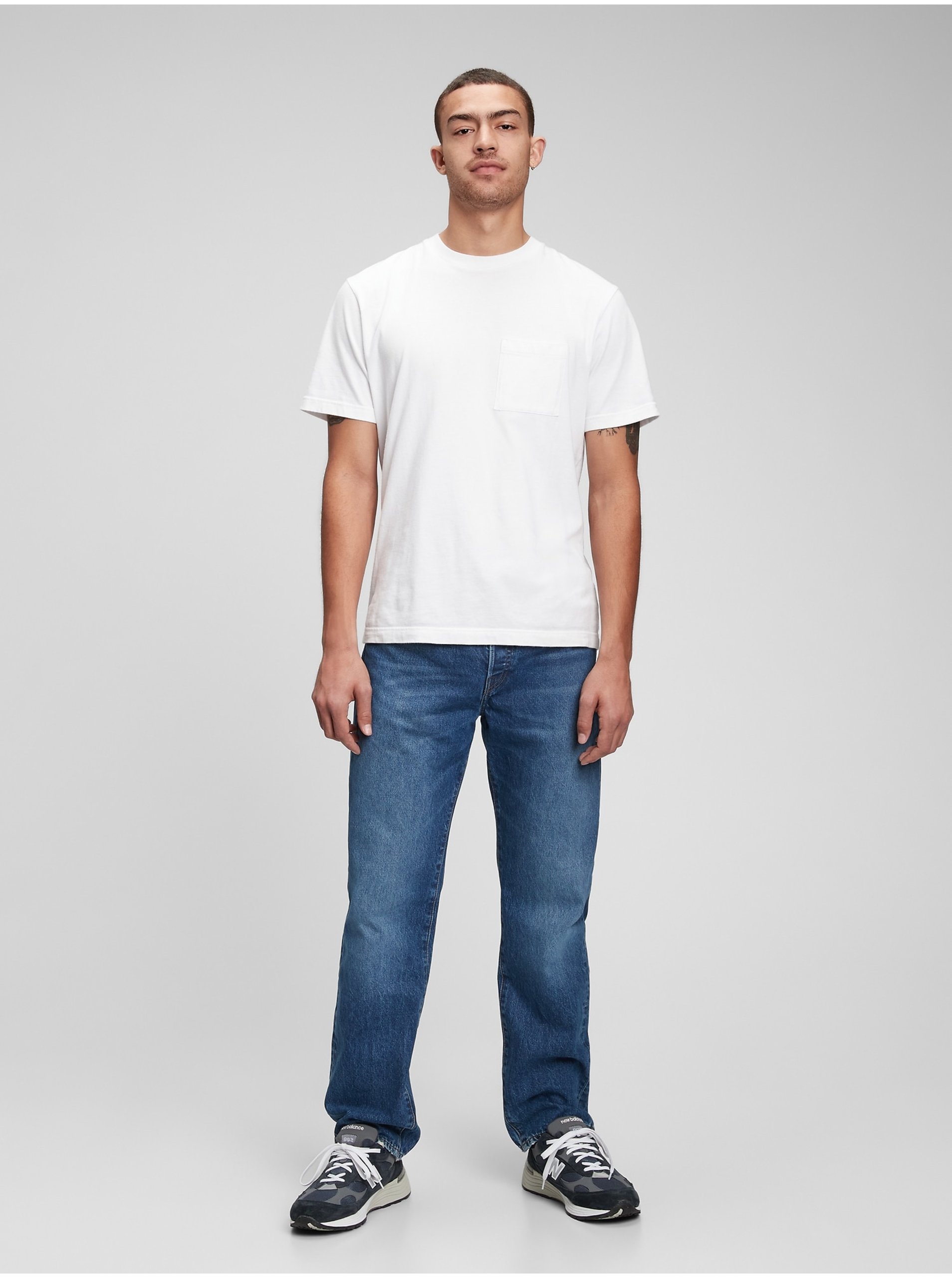 E-shop Modré pánské džíny GAP original fit Washwell