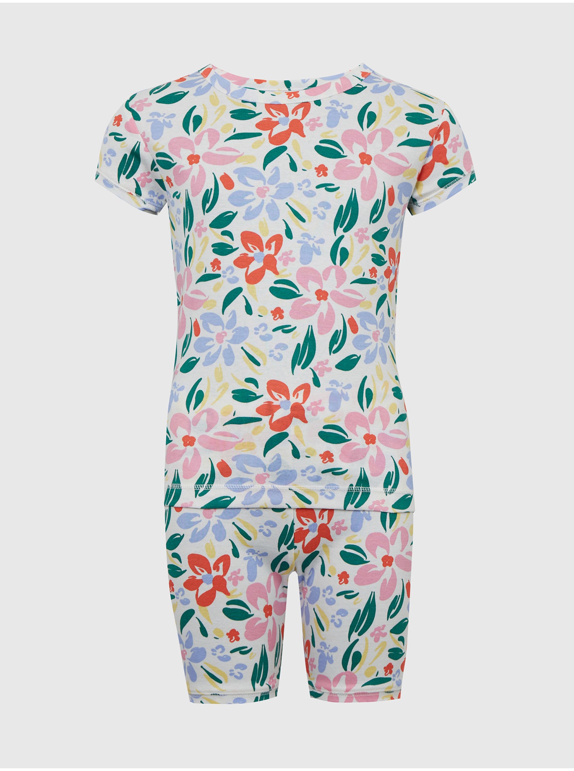 Levně Barevné holčičí pyžamo krátké floral GAP