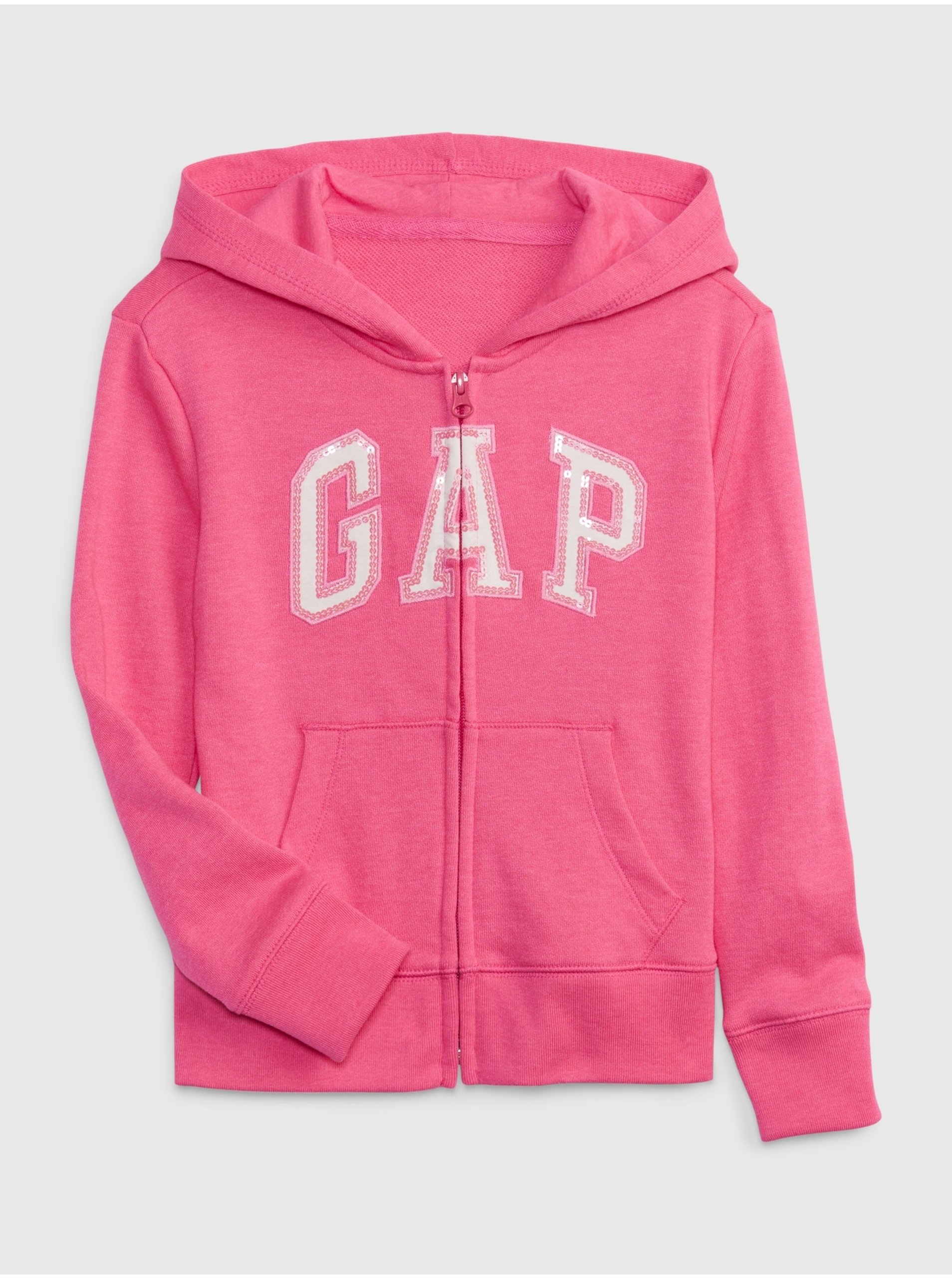 E-shop Růžová holčičí mikina logo french terry GAP